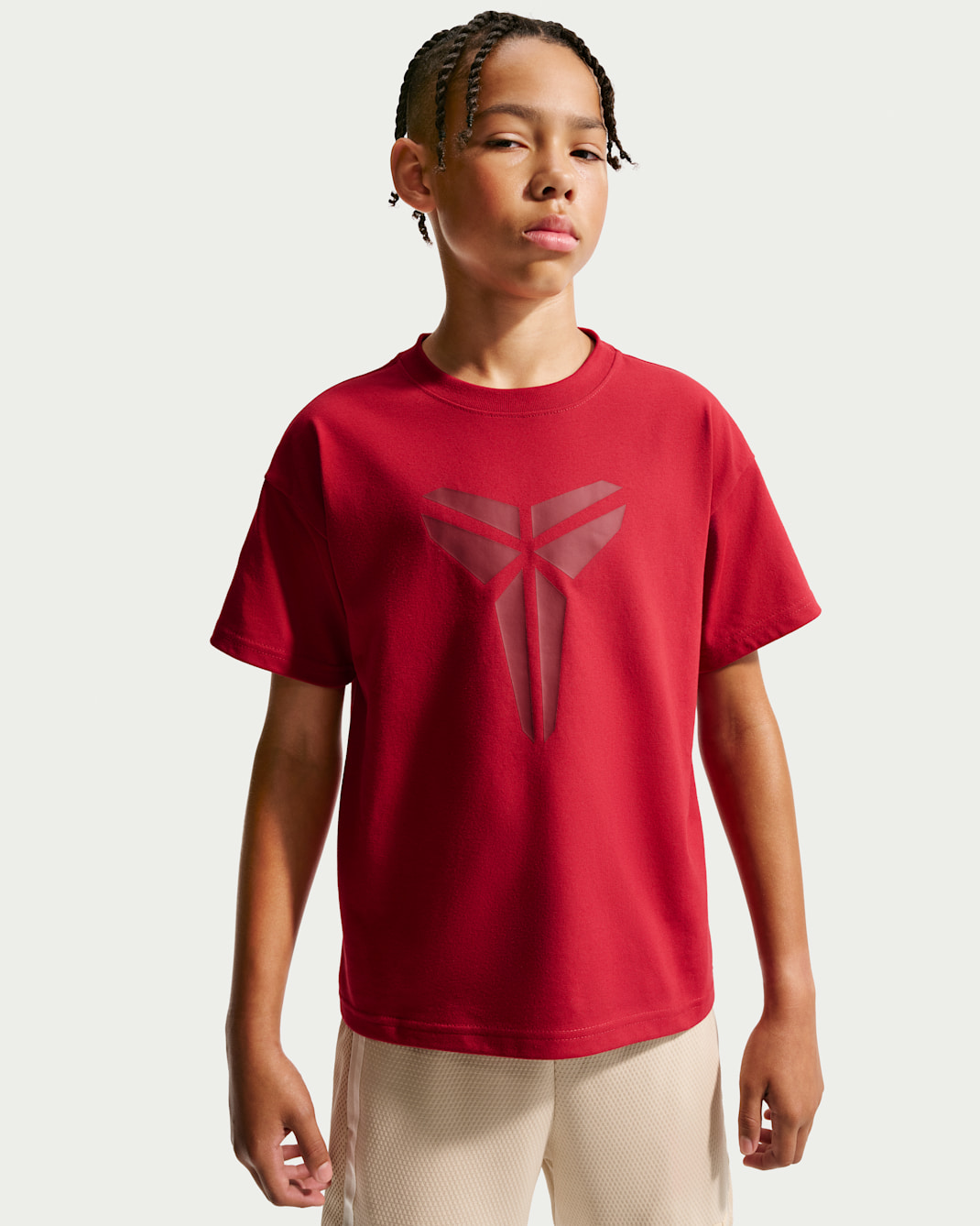 Kobe Big Kids' Dri-FIT Max90 T-Shirt - Tough Red/White
