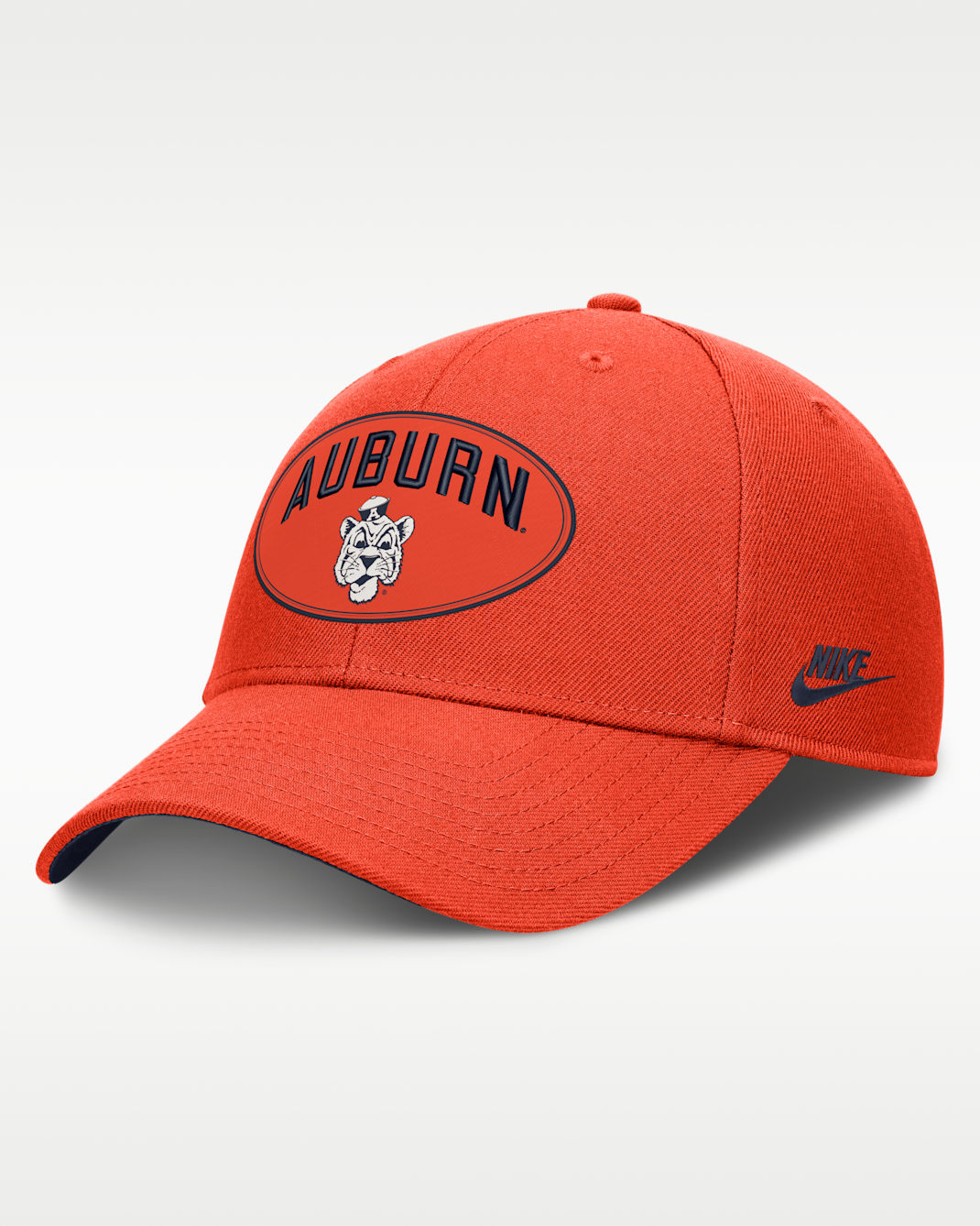 Auburn Legacy Letter & Location Rise Men's Nike Dri-FIT College A-Frame Adjustable Hat - Orange/Navy