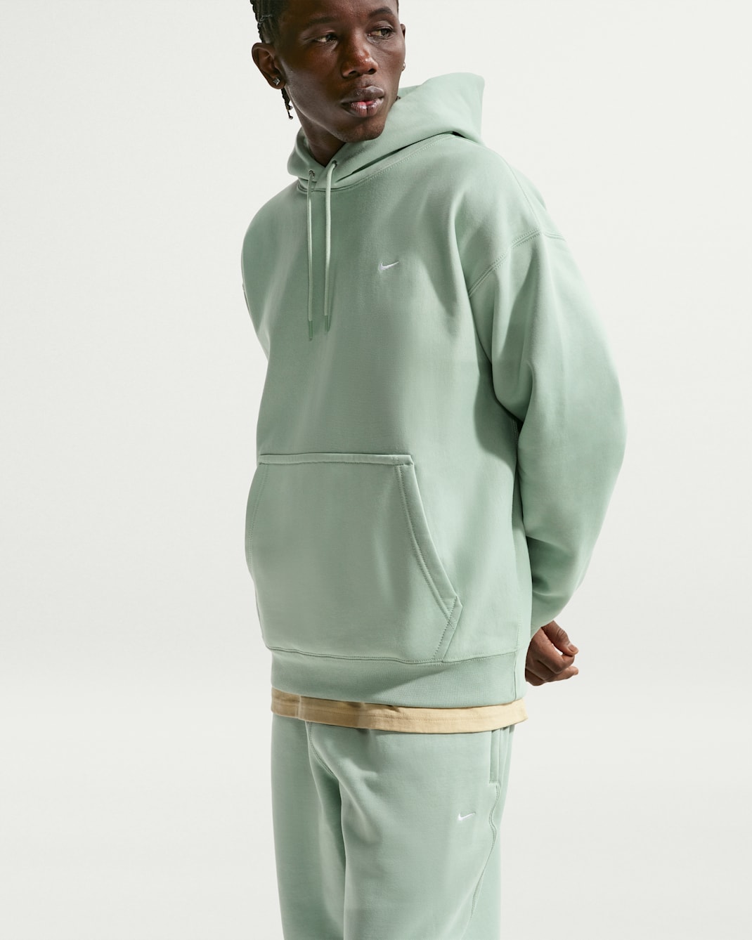 Nike Solo Swoosh Hoodie (Herren) - Steam/Weiß