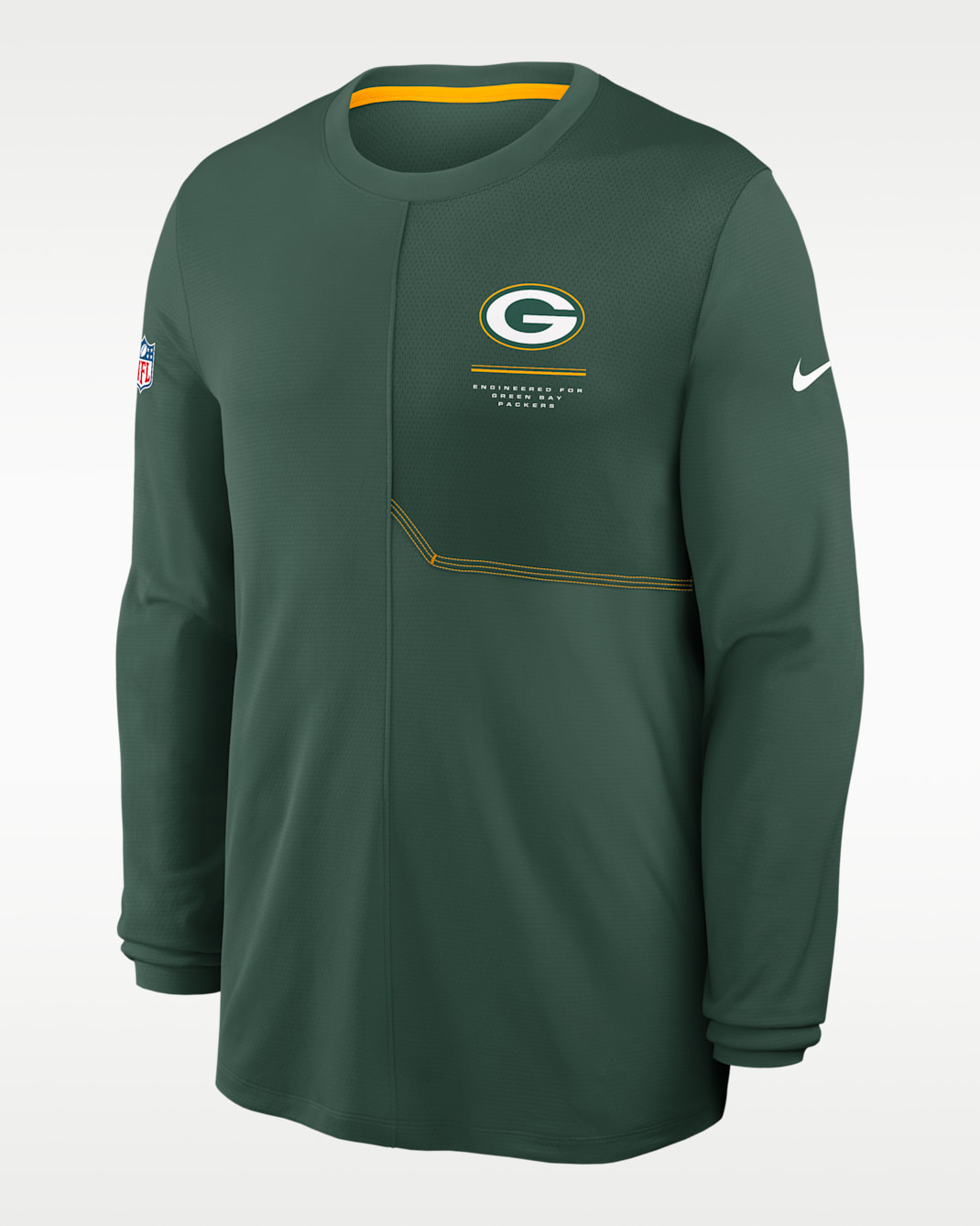 Green Bay Packers Sideline Coach Men's Nike Dri-FIT NFL Long-Sleeve Top - Green