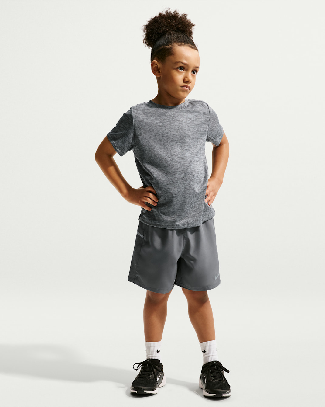 Nike Little Kids' Dri-FIT Miler Top and Shorts Set - Smoke Grey