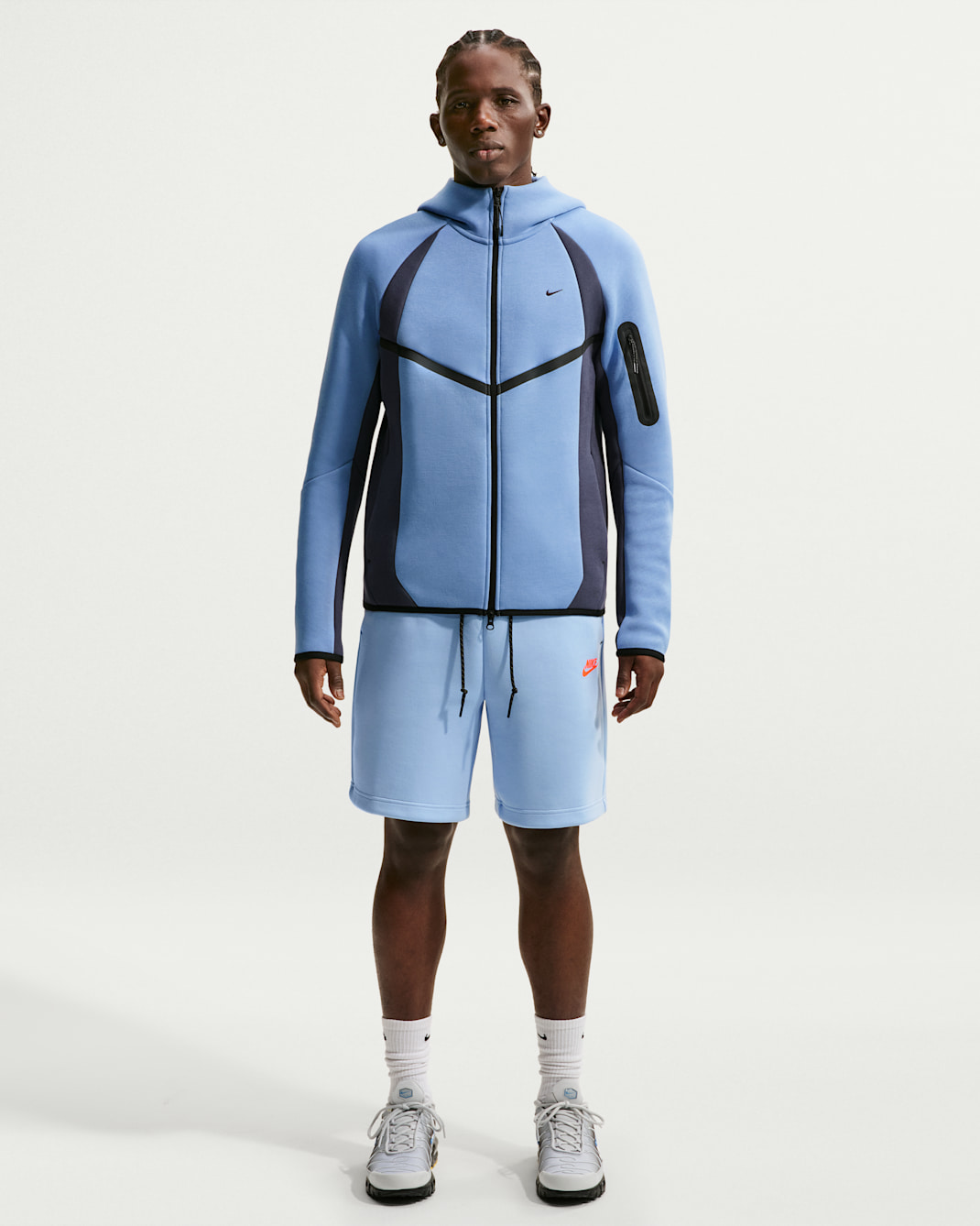 Shorts in fleece Nike Tech – Uomo - Psychic Blue/Bright Crimson