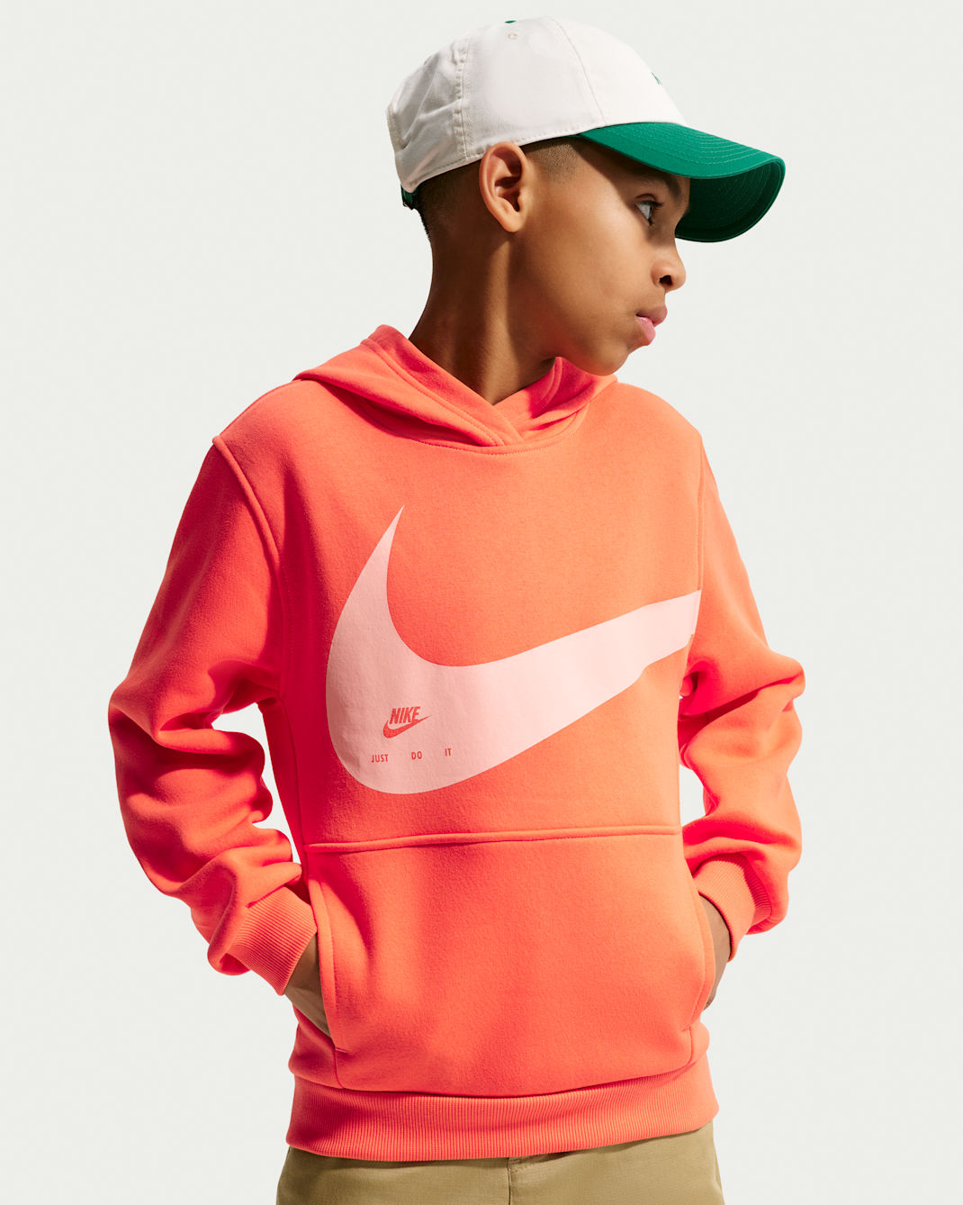 Nike Sportswear Club Big Kids' Hoodie - Turf Orange/Arctic Orange