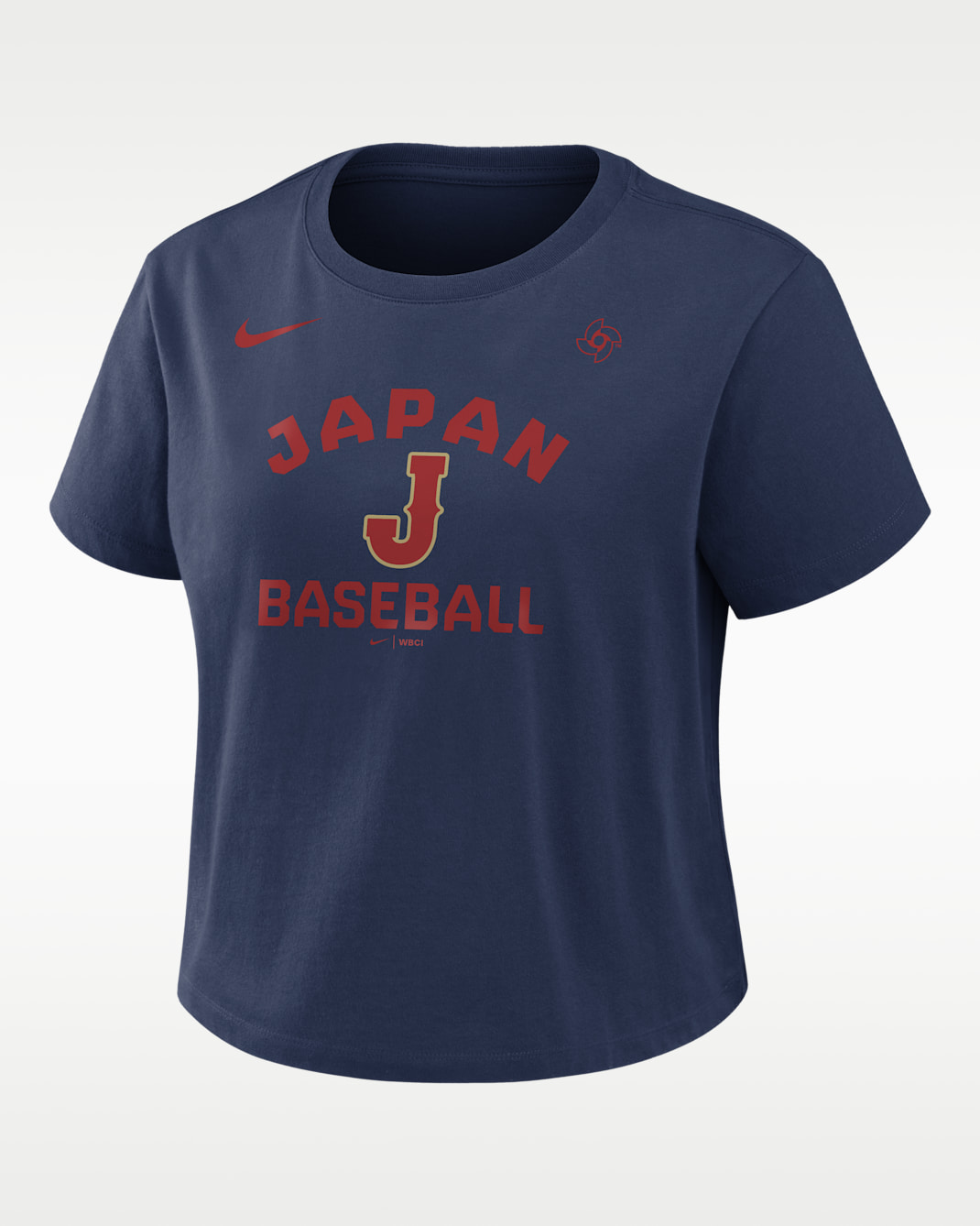 Japan National Baseball Team 2026 World Baseball Classic Mod Women's Nike Cropped T-Shirt - Navy