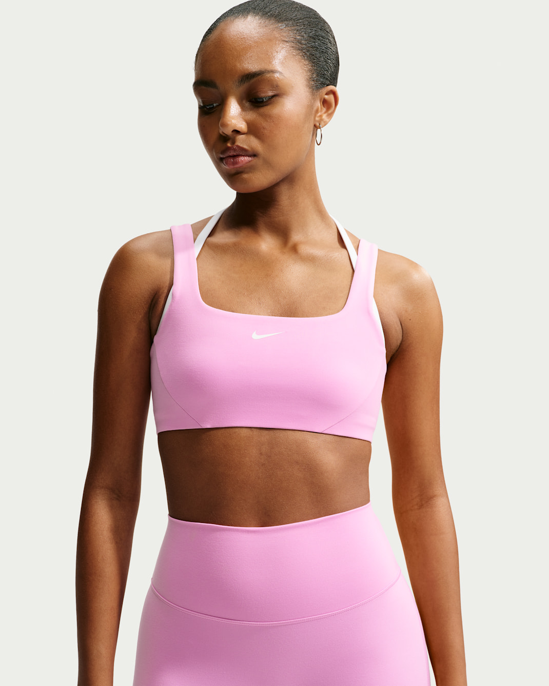 Nike One Women's Light-Support Sports Bra - Pink Rise/White