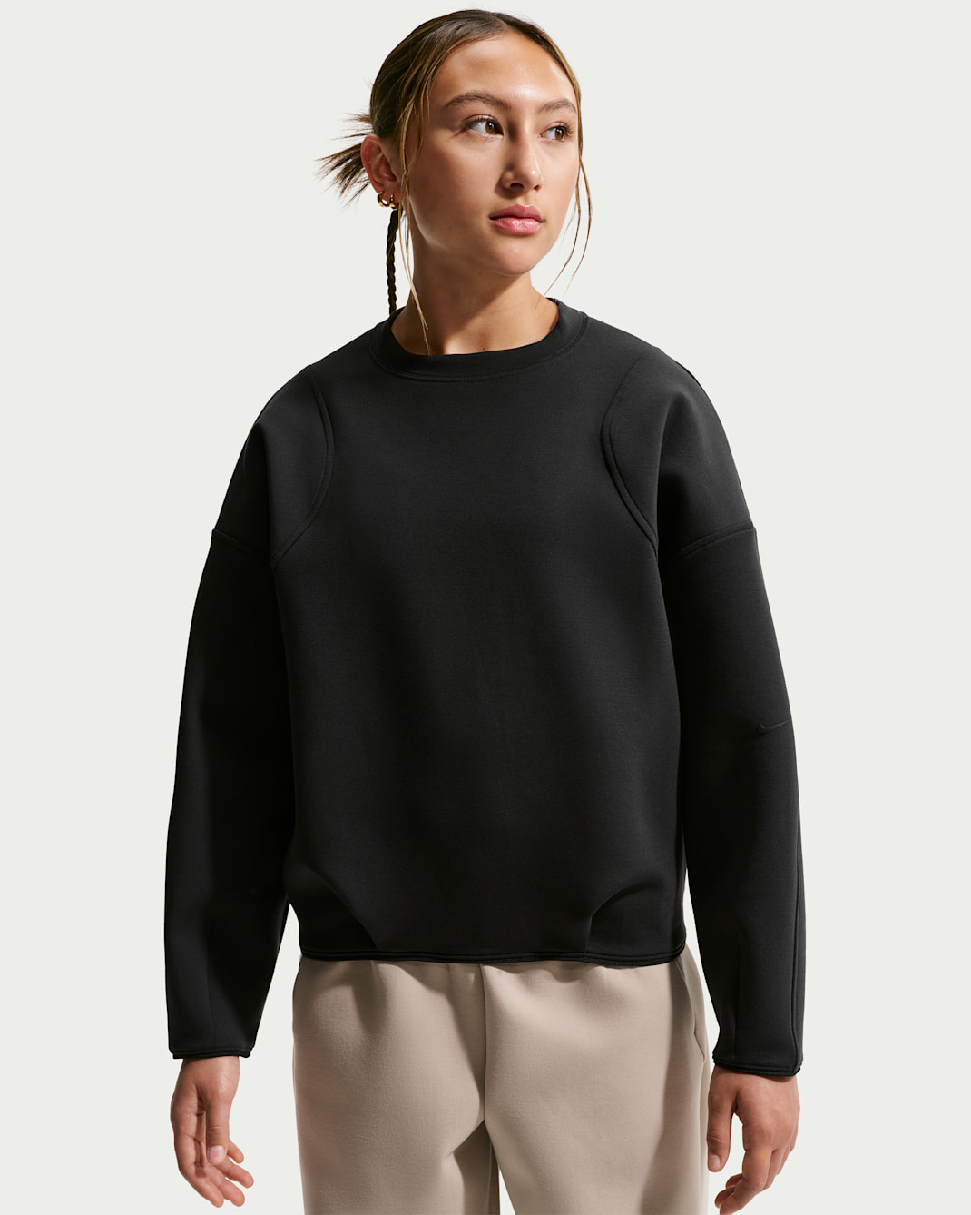 Nike Mavn Girls' Therma-FIT Crew - Black/Black