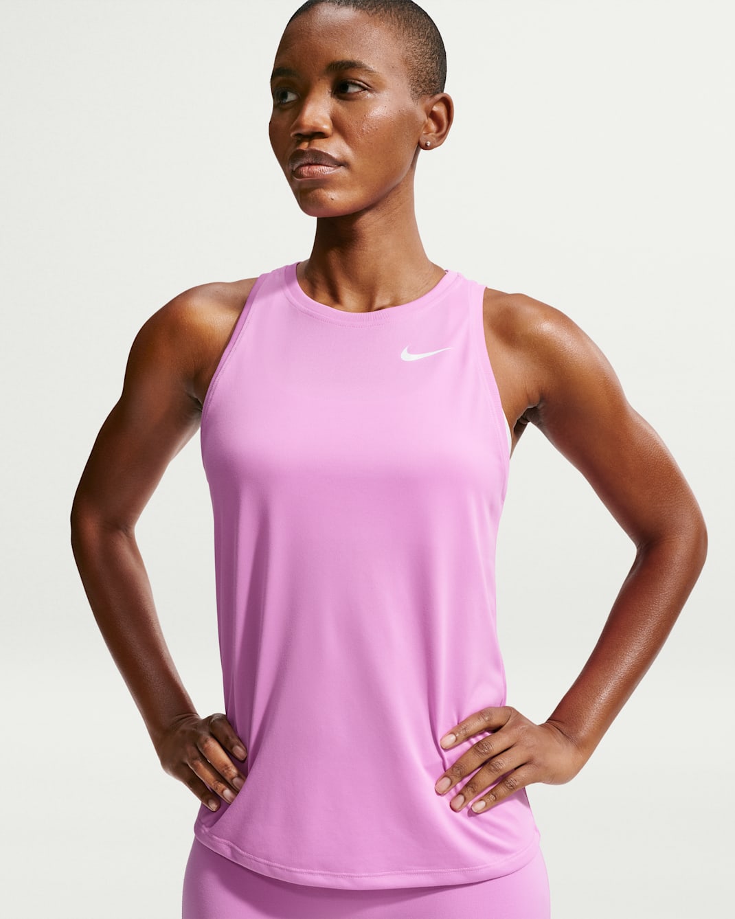Camiseta de tirantes de entrenamiento para mujer Nike Dri-FIT - Magenta claro/Blanco