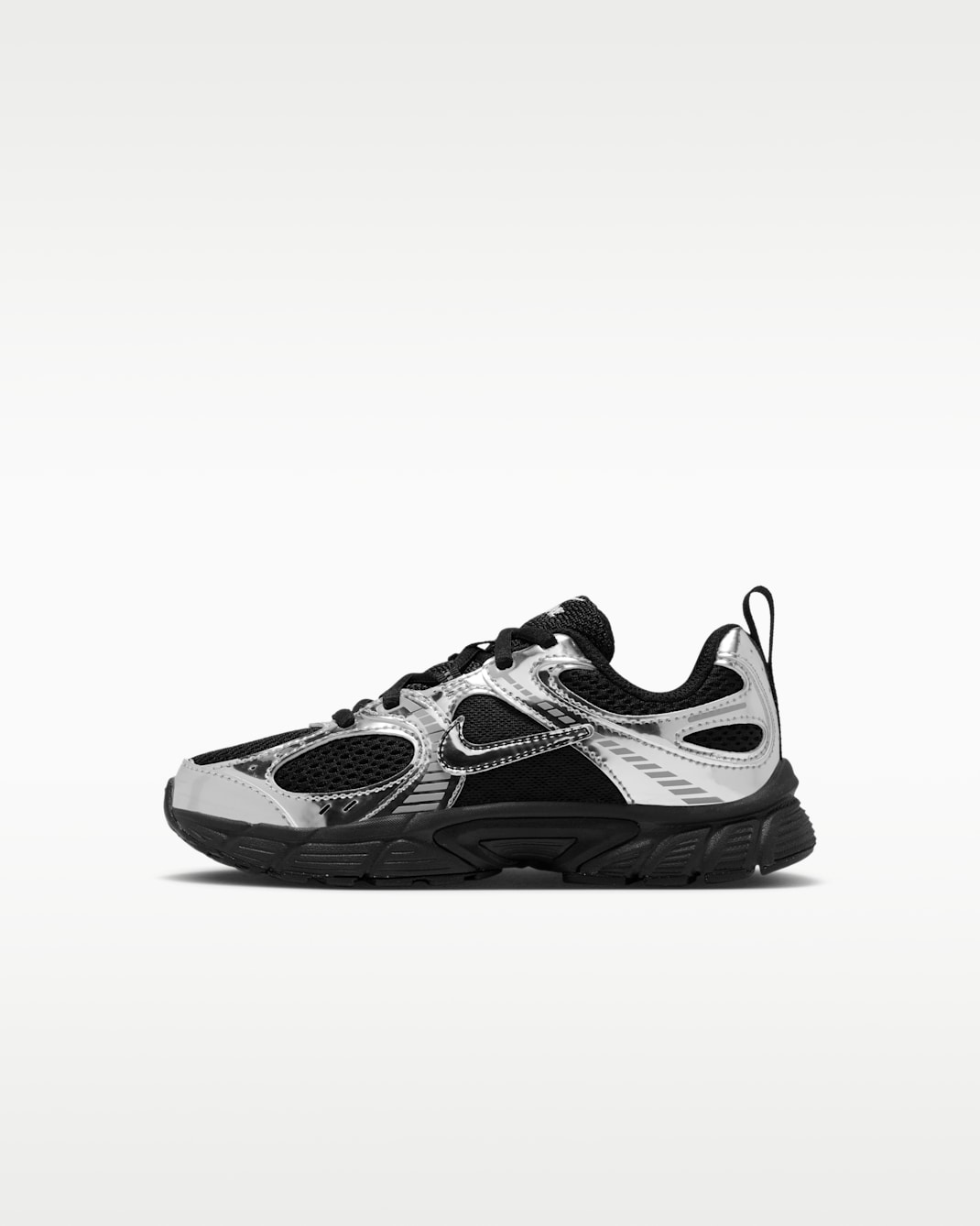 Tenis para niños de preescolar Nike V5 RNR - Negro/Plata metalizado