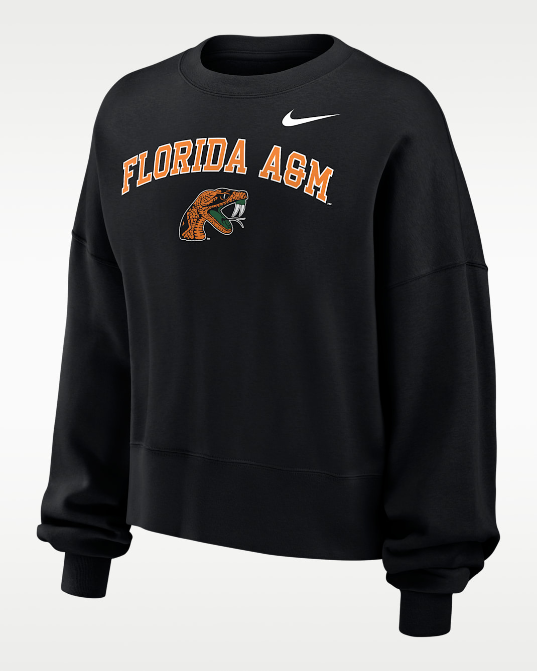 Nike College (Florida A&M University) Women's Phoenix Fleece Crewneck Sweatshirt - Black