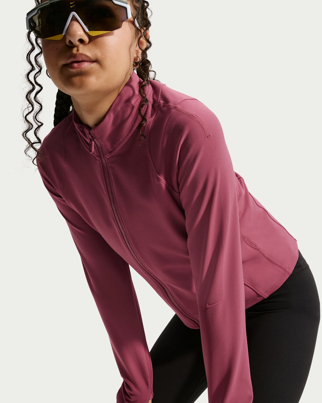 Nike Mavn Girls' Dri-FIT Fitted Full-Zip Long-Sleeve Top