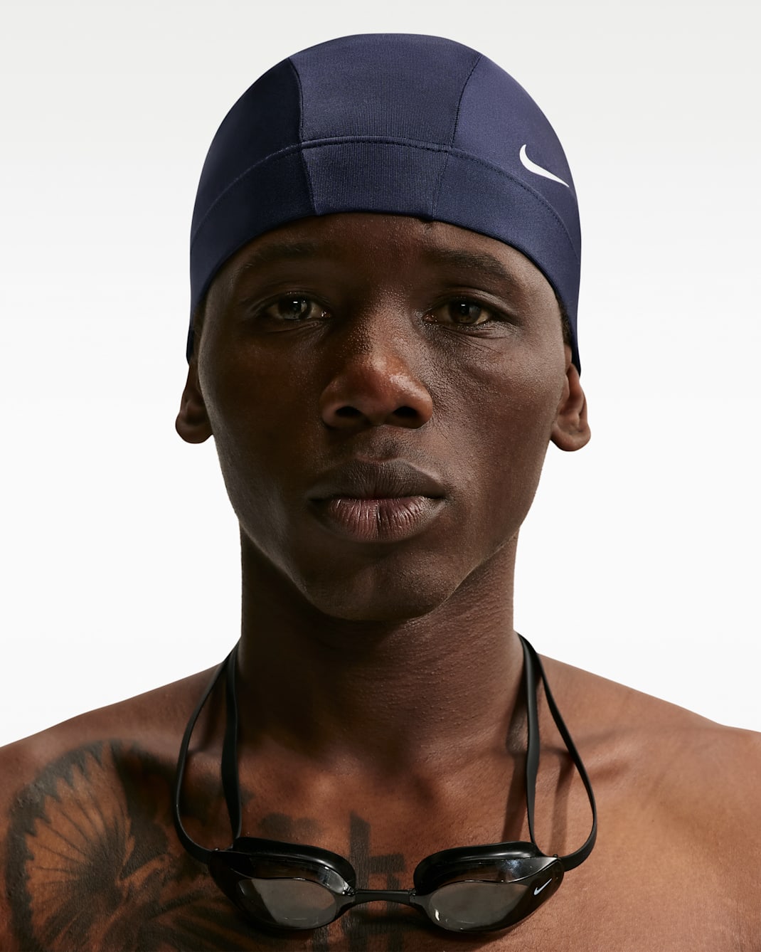 Gorra cómoda Nike Swim - Azul marino medianoche/Blanco