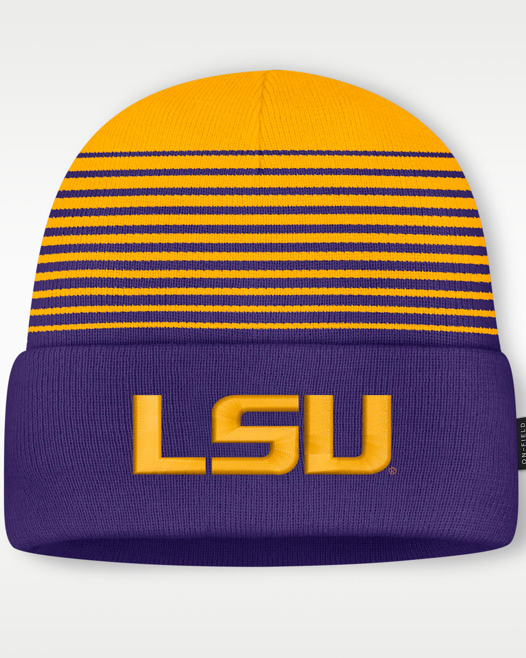 LSU Sideline Utility Men's Nike College Cuffed Beanie - Court Purple/University Gold
