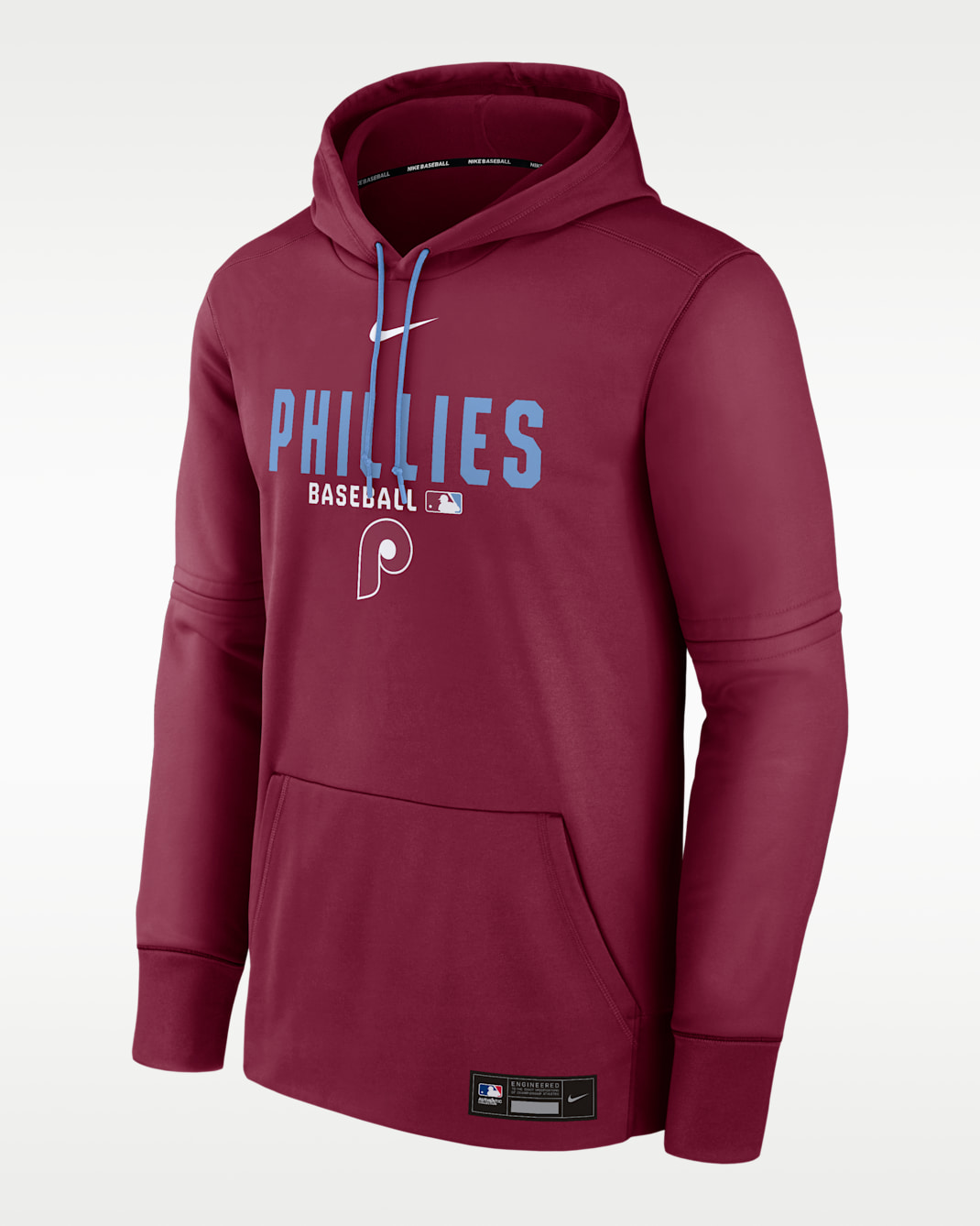Sudadera con gorro sin cierre Nike Therma de la MLB para hombre Philadelphia Phillies Authentic Collection - Castaña