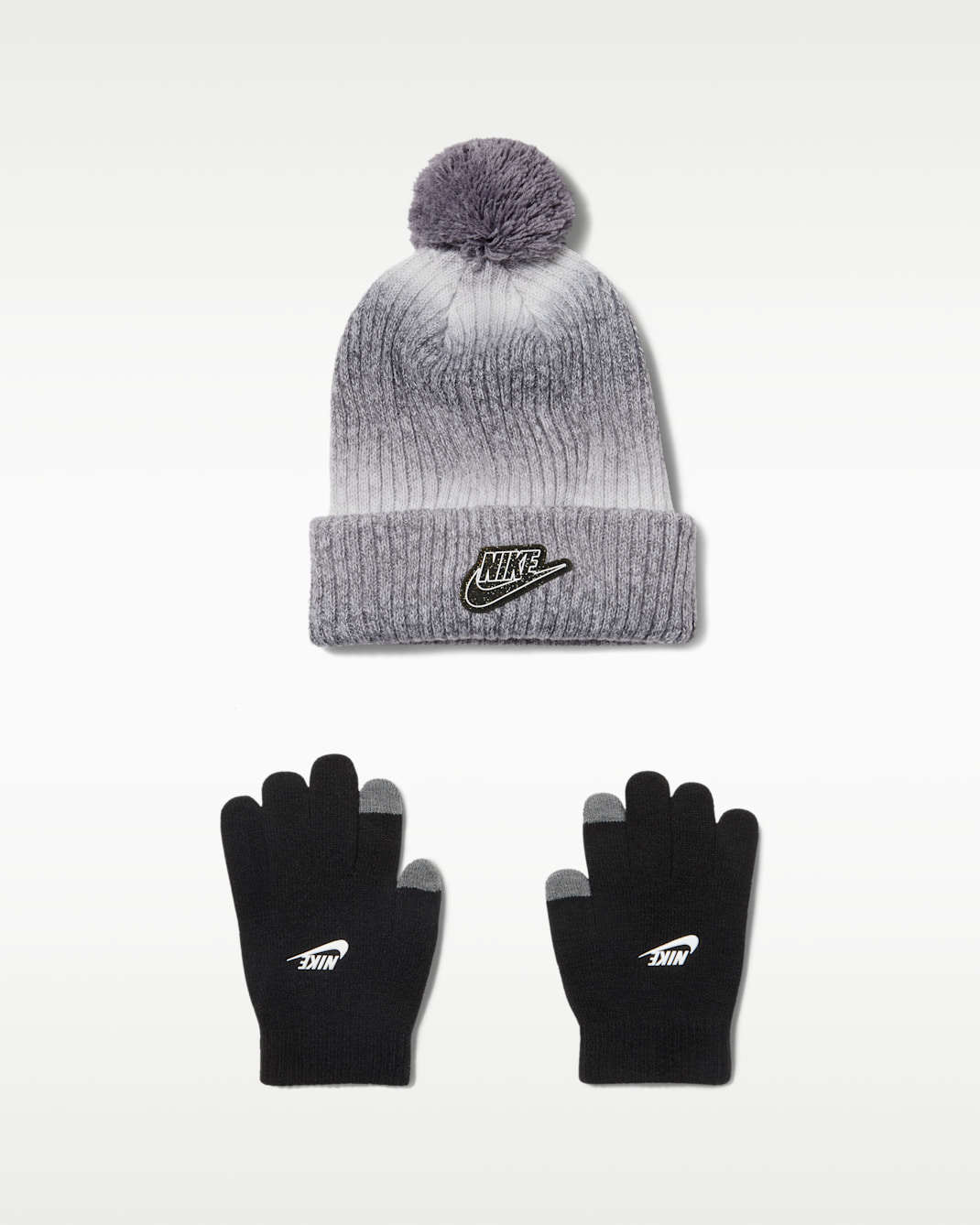 Dvoudílná souprava Nike Gradient Peak s čepicí s bambulí pro větší děti - Černá