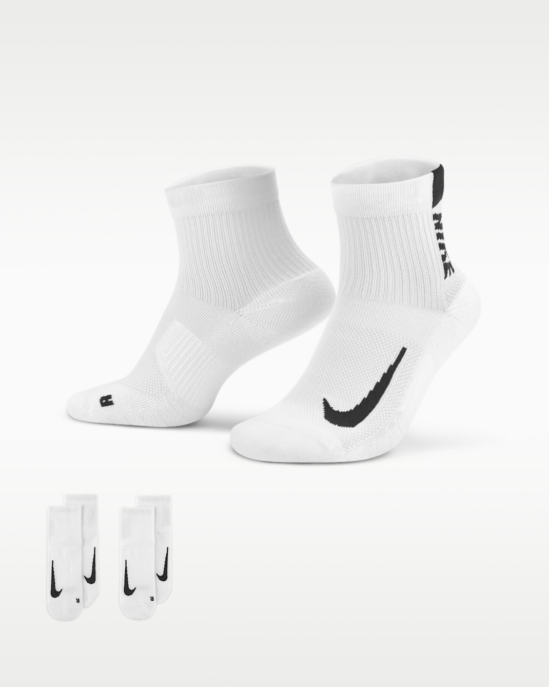 Vristhöga löparstrumpor Nike Multiplier (2 par) - Vit/Svart