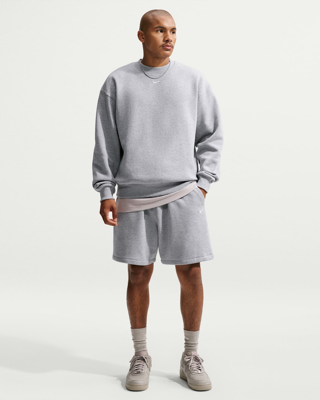 Shorts para hombre Nike Solo Fleece - Gris oscuro jaspeado/Vela