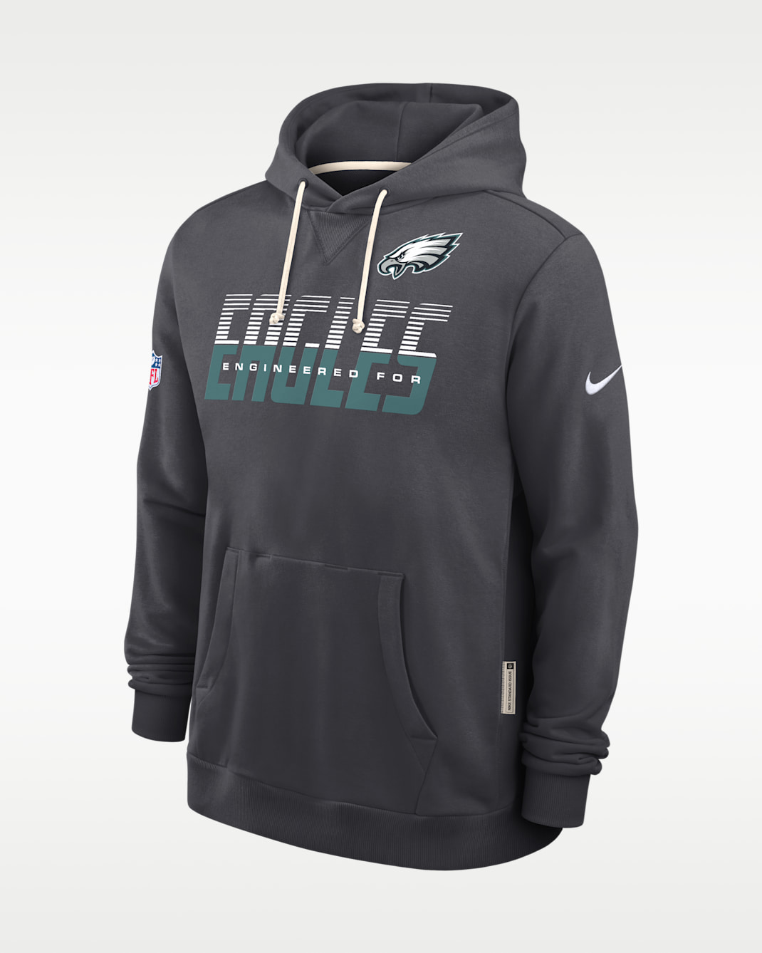Philadelphia Eagles Sideline Standard Issue Men's Nike Dri-FIT NFL Pullover Hoodie - Charcoal