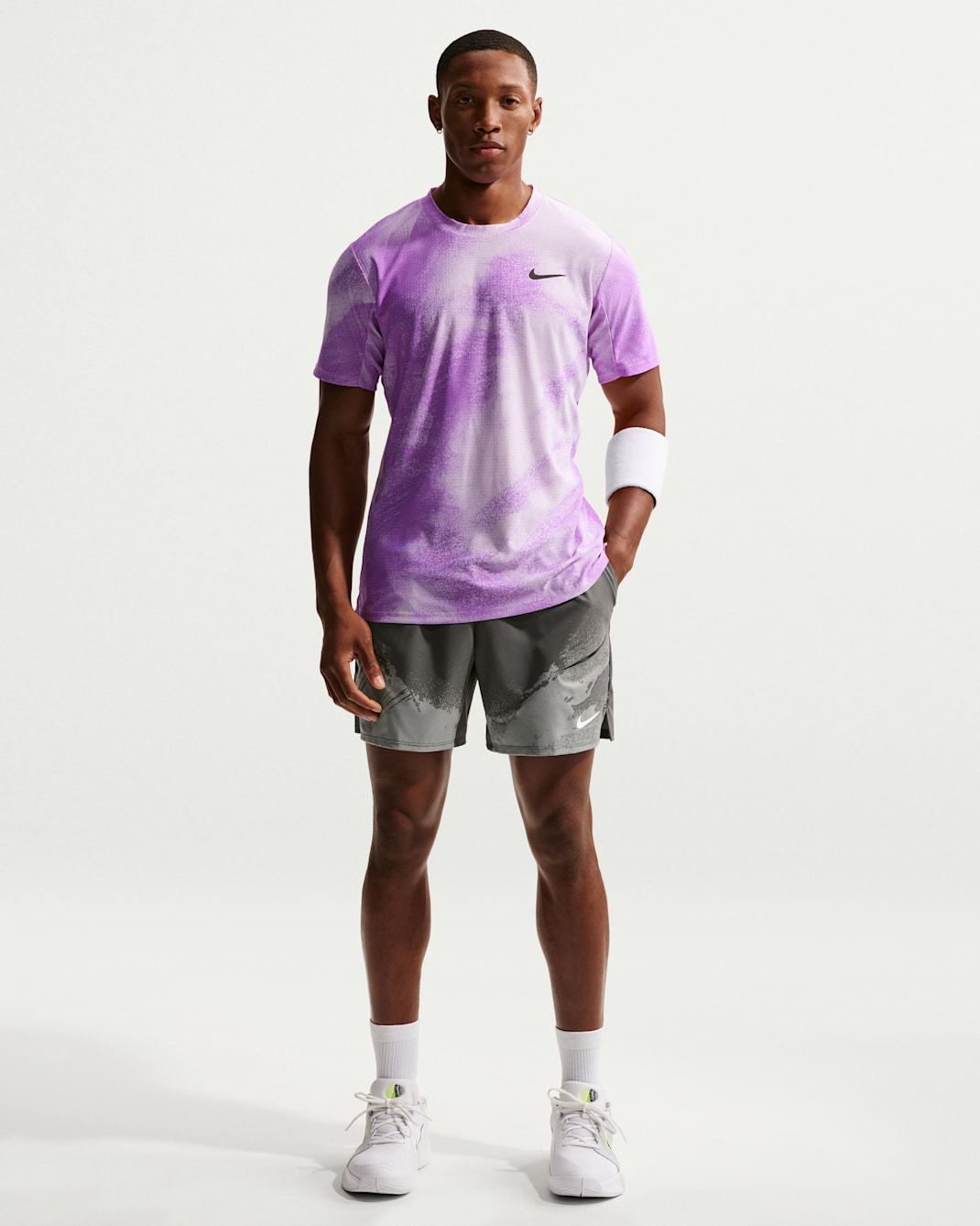 NikeCourt Slam Men's Dri-FIT Tennis Shorts - Anthracite/Cool Grey/White