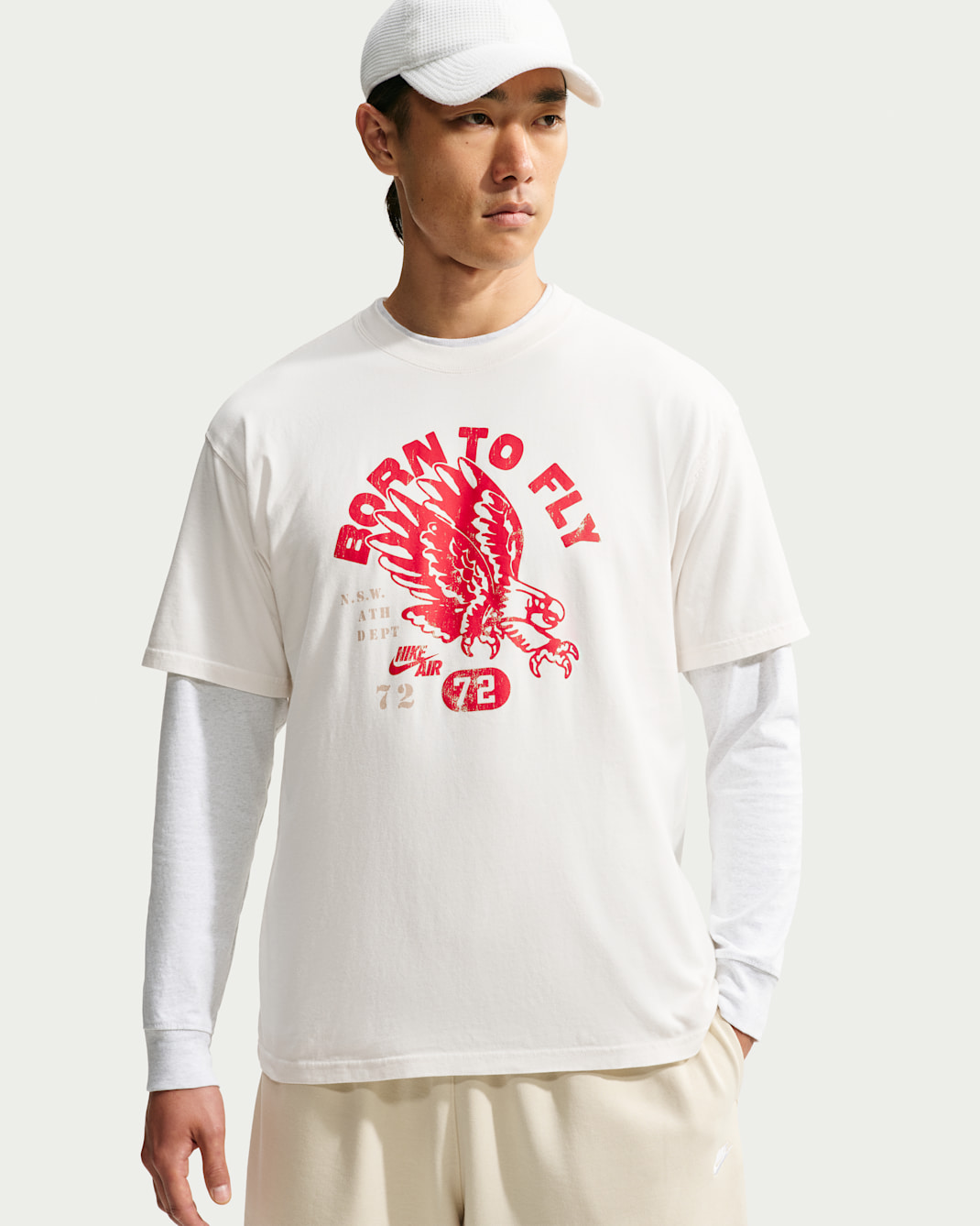Nike Sportswear Max90 Men's T-Shirt - Sail/University Red
