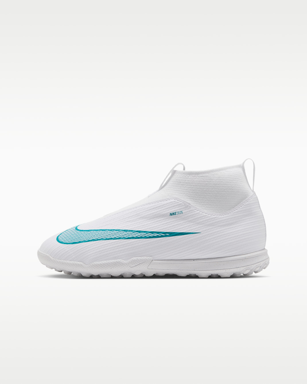 Nike Jr. Mercurial Superfly 11 Academy Big Kids' Turf High-Top Soccer Shoes - White/Dusty Cactus