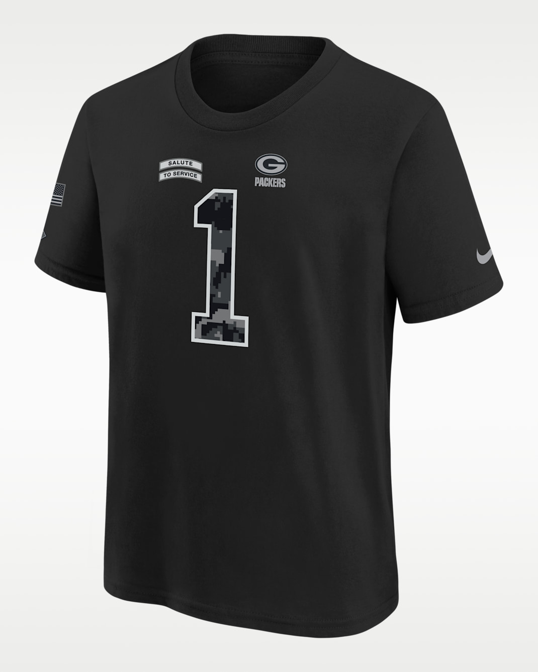 Micah Parsons Green Bay Packers Salute to Service Big Kids' Nike NFL T-Shirt - Black