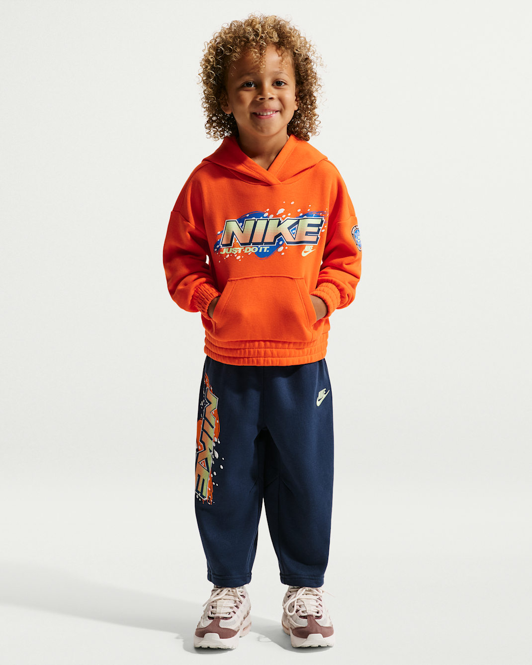 Nike Sportswear Toddler Snow Motion Fleece Pullover Hoodie 2-Piece Set - Midnight Navy