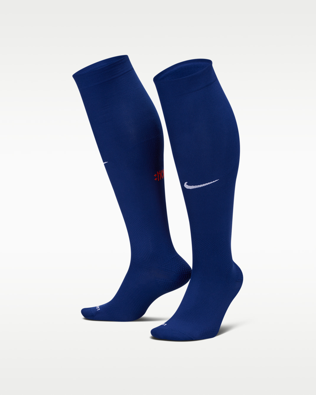 Długie skarpety piłkarskie Nike Dri-FIT ADV Norwegia VaporFast (wersja domowa) - Blue Void/Biel