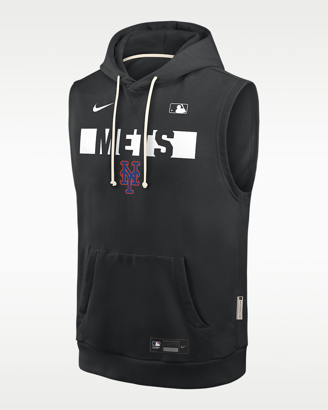 New York Mets Authentic Collection Standard Issue Men's Nike Dri-FIT MLB Sleeveless Pullover Hoodie - Black