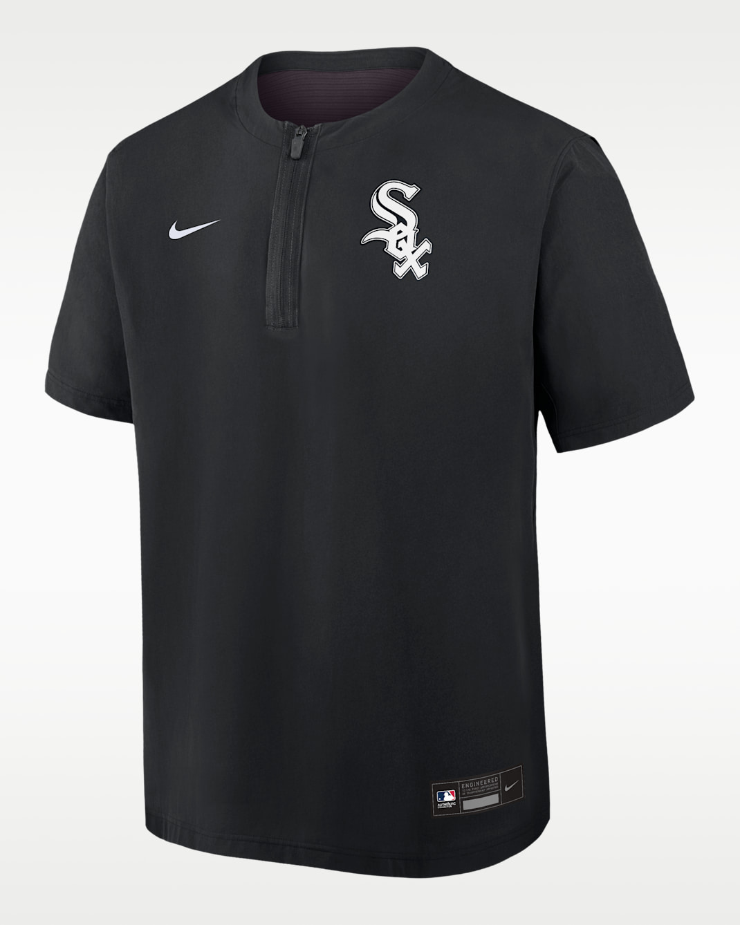 Chicago White Sox Authentic Collection Men's Nike Dri-FIT MLB 1/4-Zip Short-Sleeve Windshirt - Black
