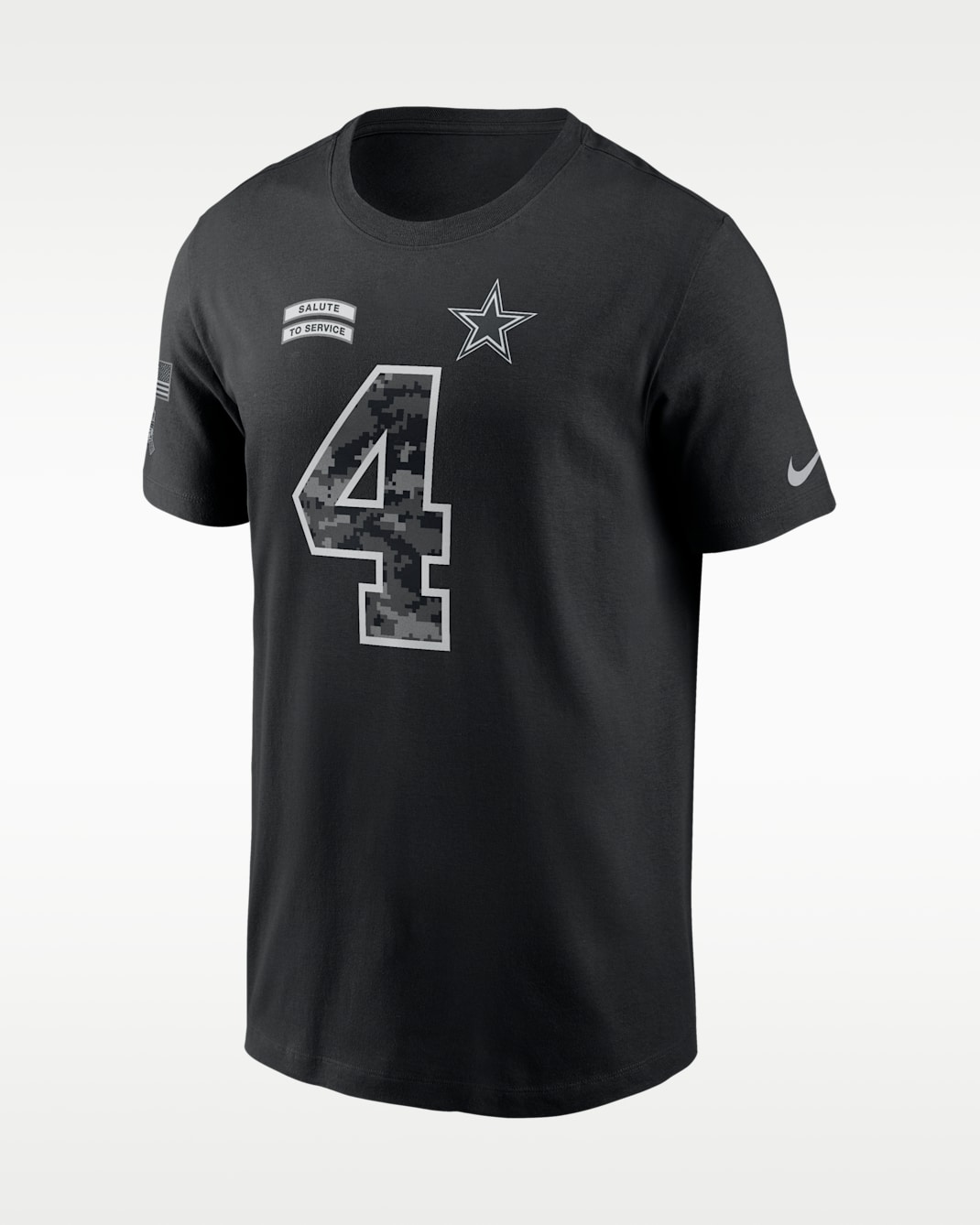 Playera Nike de la NFL para hombre Dak Prescott Dallas Cowboys Salute to Service - Negro