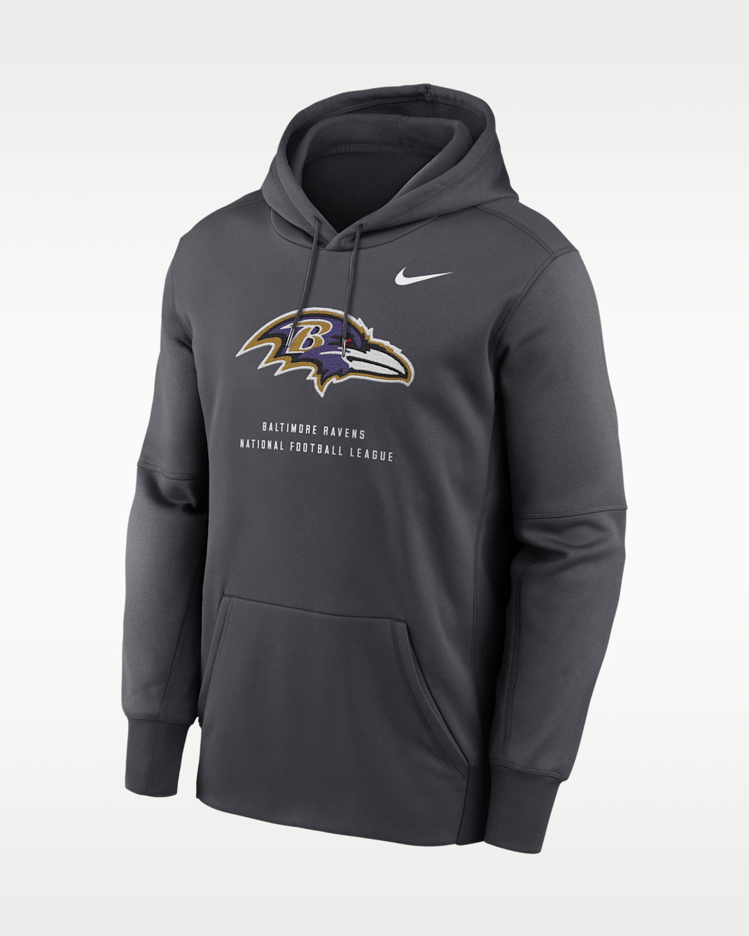 Baltimore Ravens Men's Nike Therma NFL Pullover Hoodie - Charcoal