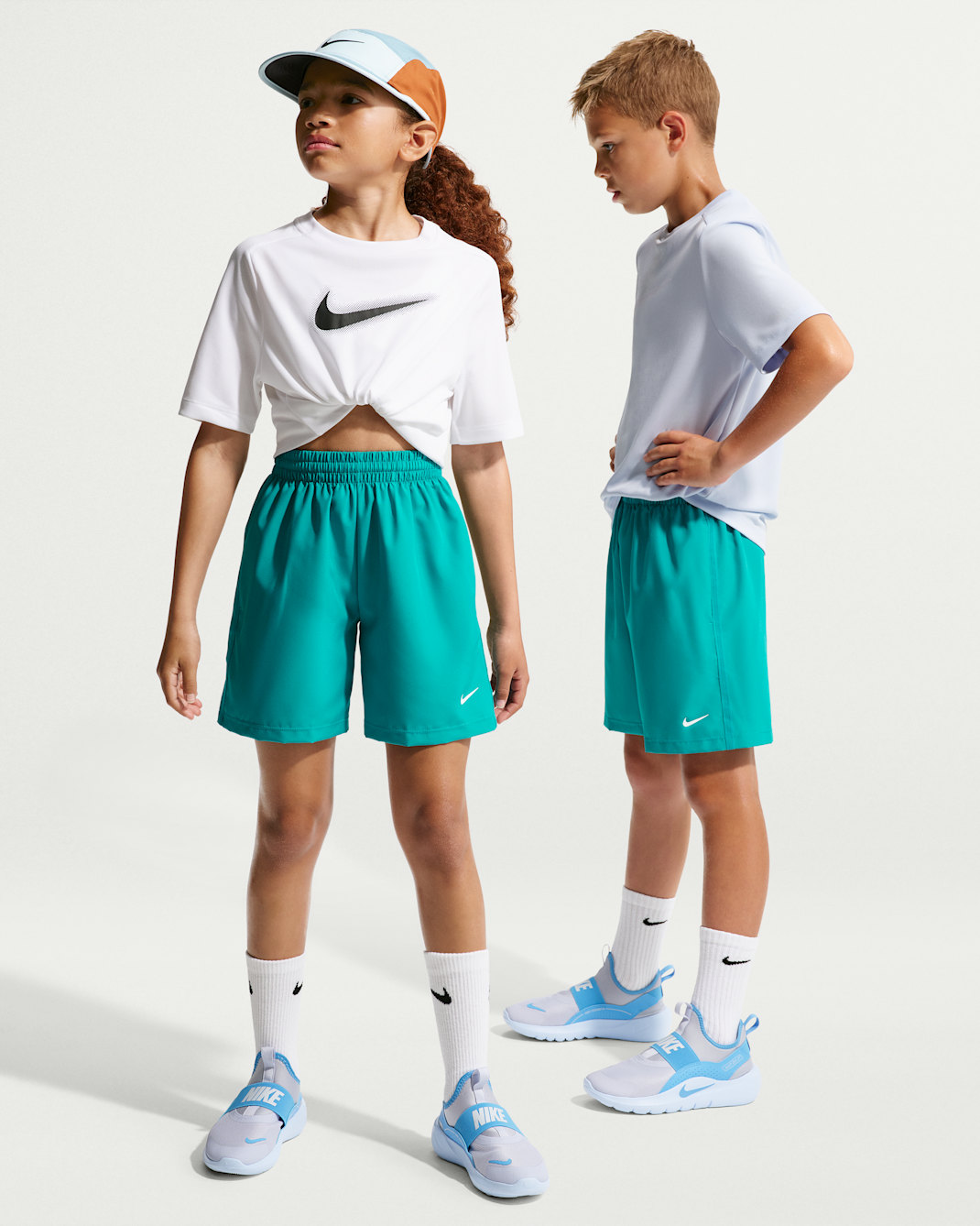 Nike Multi Big Kids' Dri-FIT Training Shorts - Energy/White