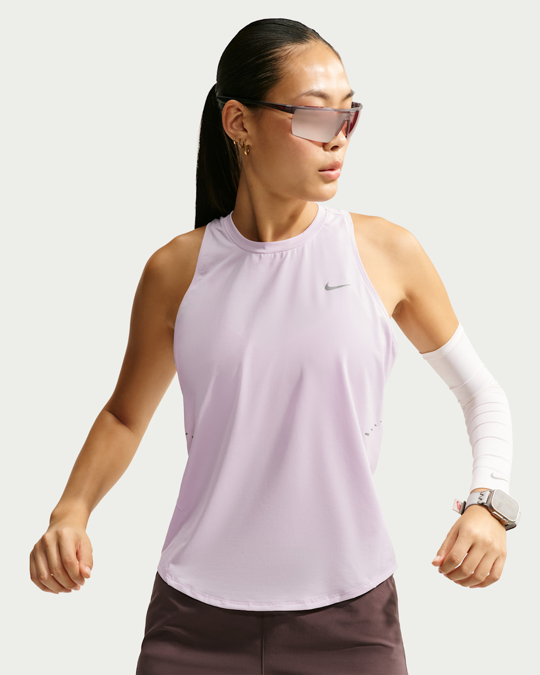 Camiseta de tirantes de correr Dri-FIT para mujer Nike Swift - Lila desteñido