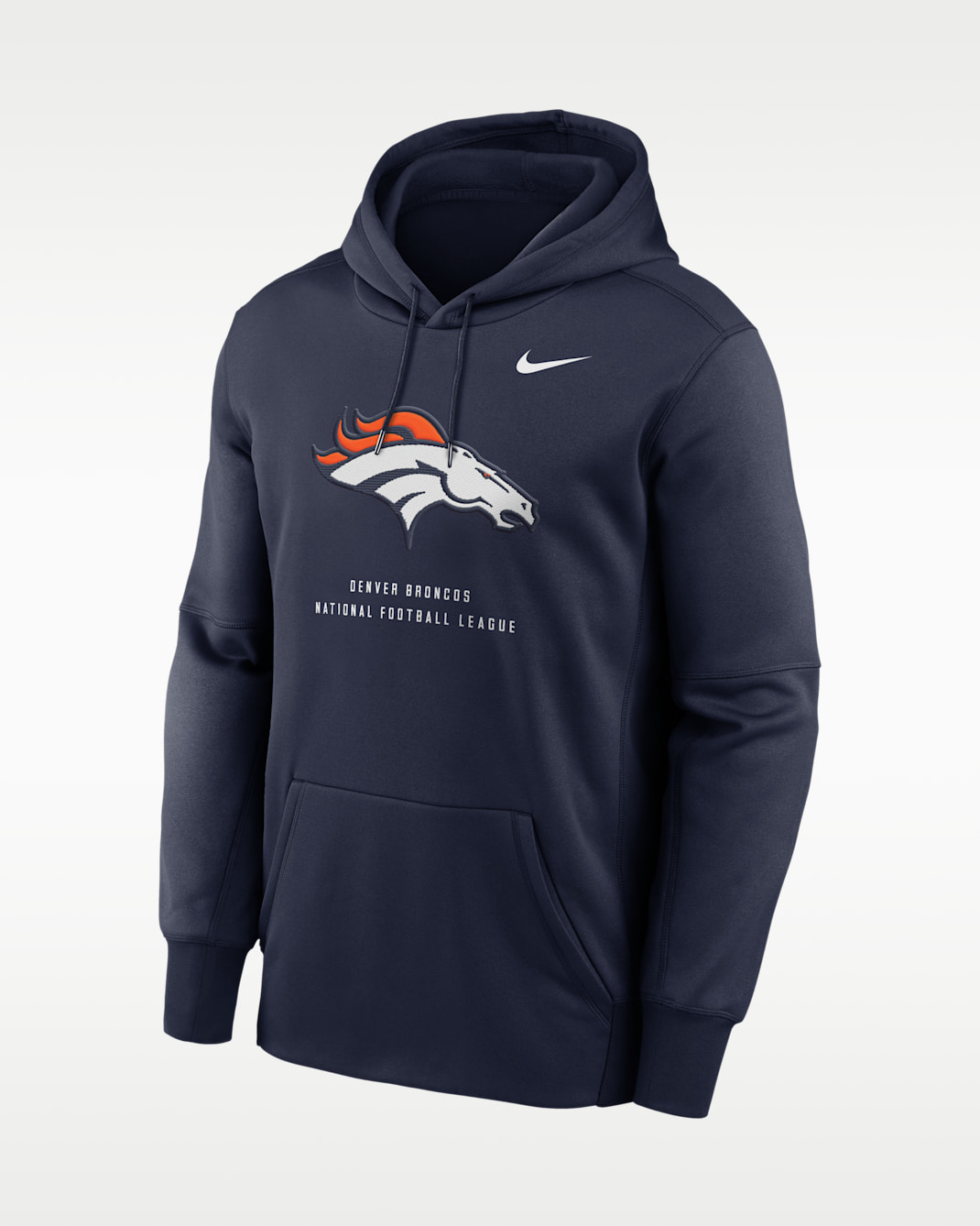 Sudadera con gorro sin cierre Nike Therma de la NFL para hombre Denver Broncos - Azul marino