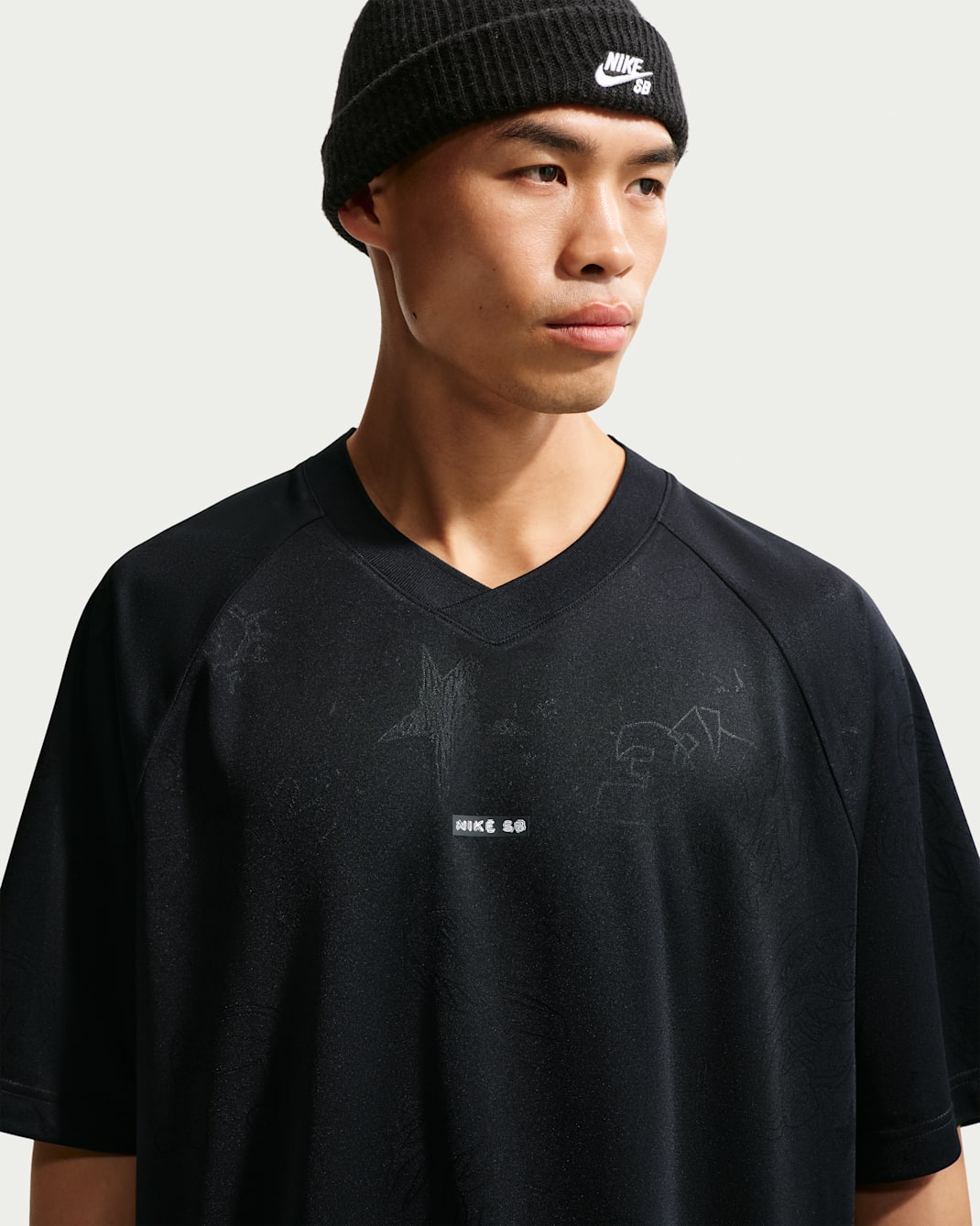 Nike SB 提花滑板長袖上衣 - 黑色