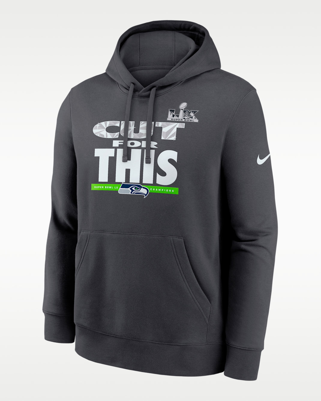 Seattle Seahawks Super Bowl LX Champions Pickoff Move Parade Club Men's Nike NFL Pullover Hoodie - Anthracite