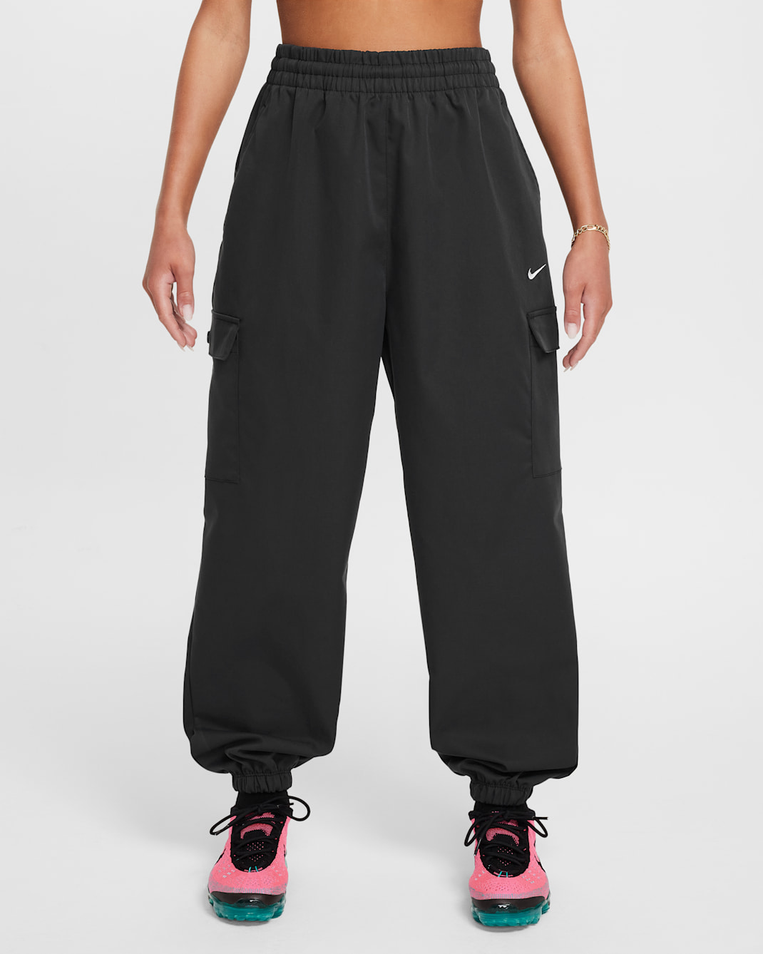 Nike Sportswear Girls' Cargo Trousers - Black/White