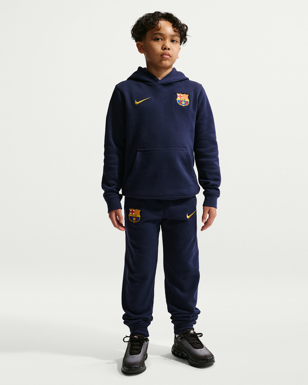 FC Barcelona Club Big Kids' (Boys') Nike Soccer Jogger - Blackened Blue/Mineral Yellow