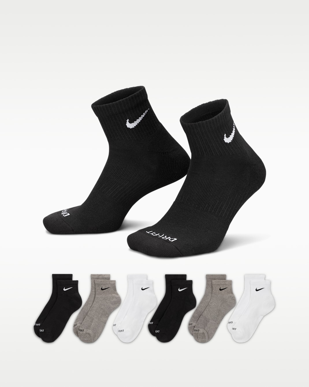 Calcetines al tobillo de entrenamiento Nike Everyday Plus Cushioned (6 pares) - Multicolor