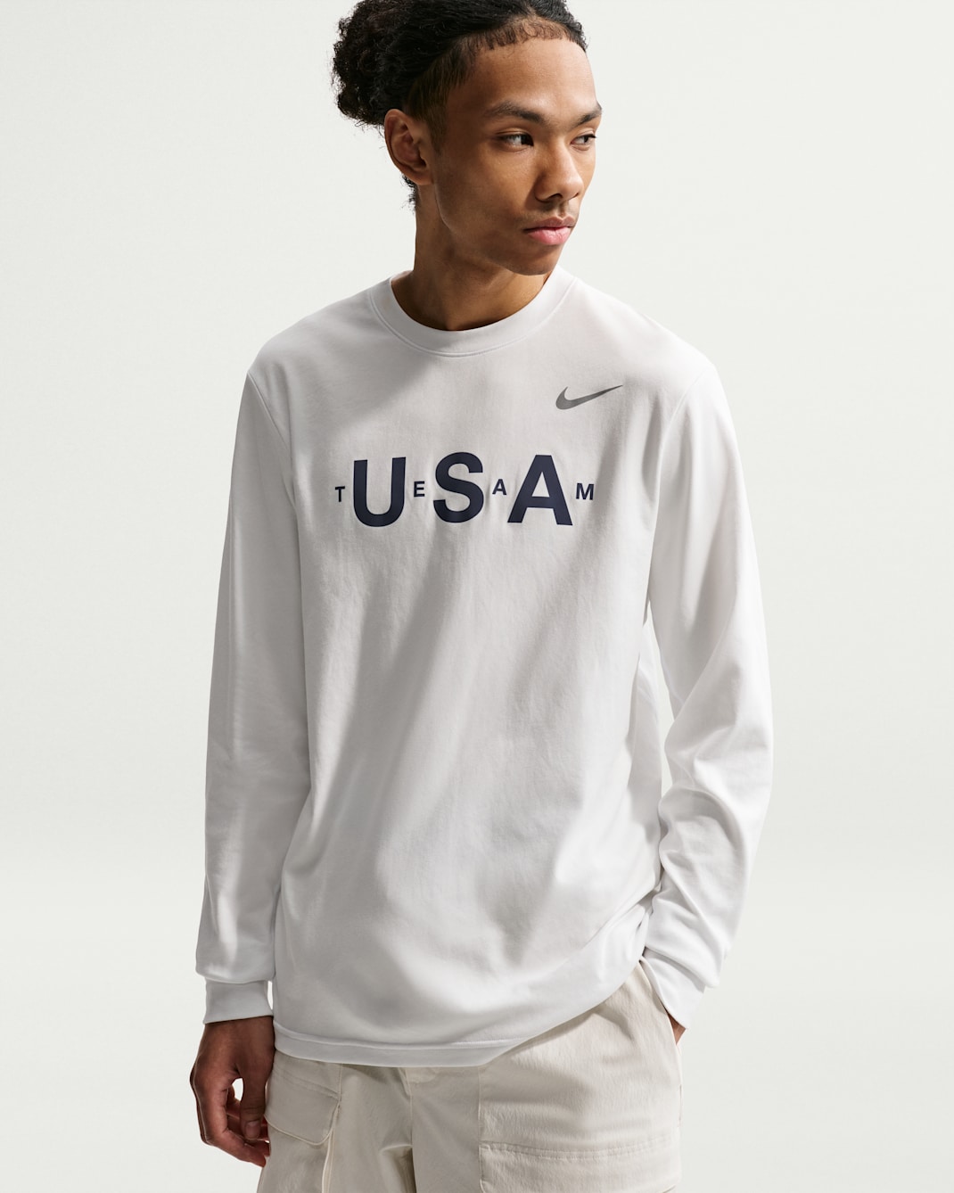 Nike Team USA Primary Men's Dri-FIT Long-Sleeve Top - Summit White