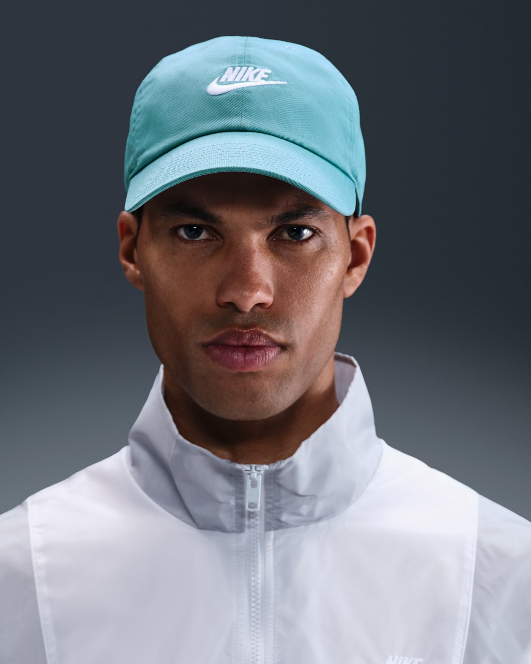 Nike Club Unstructured Futura Wash Cap - Denim Turquoise/White