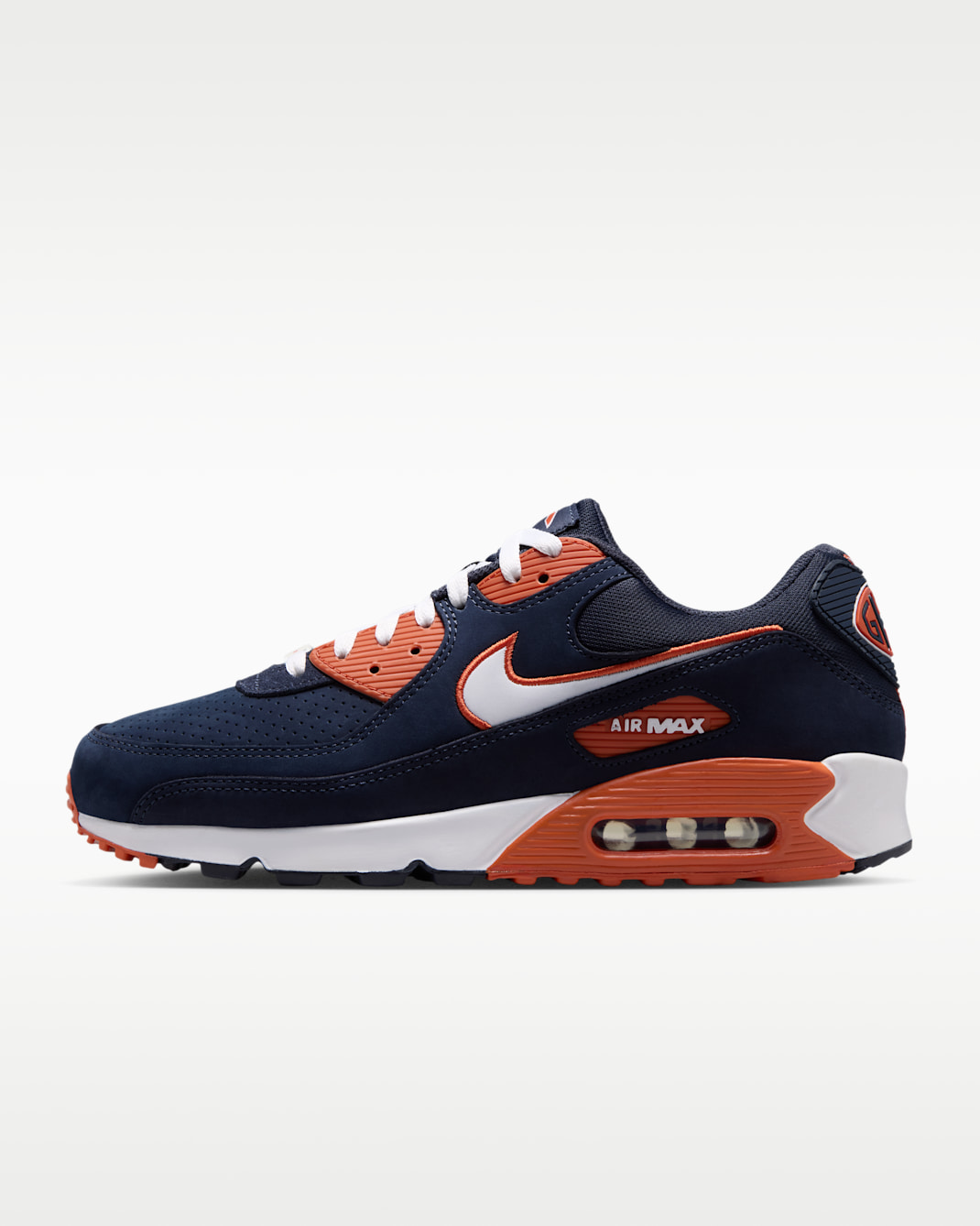Nike Air Max 90 (Chicago Bears) Men's NFL Shoes - Marine/University Orange/White