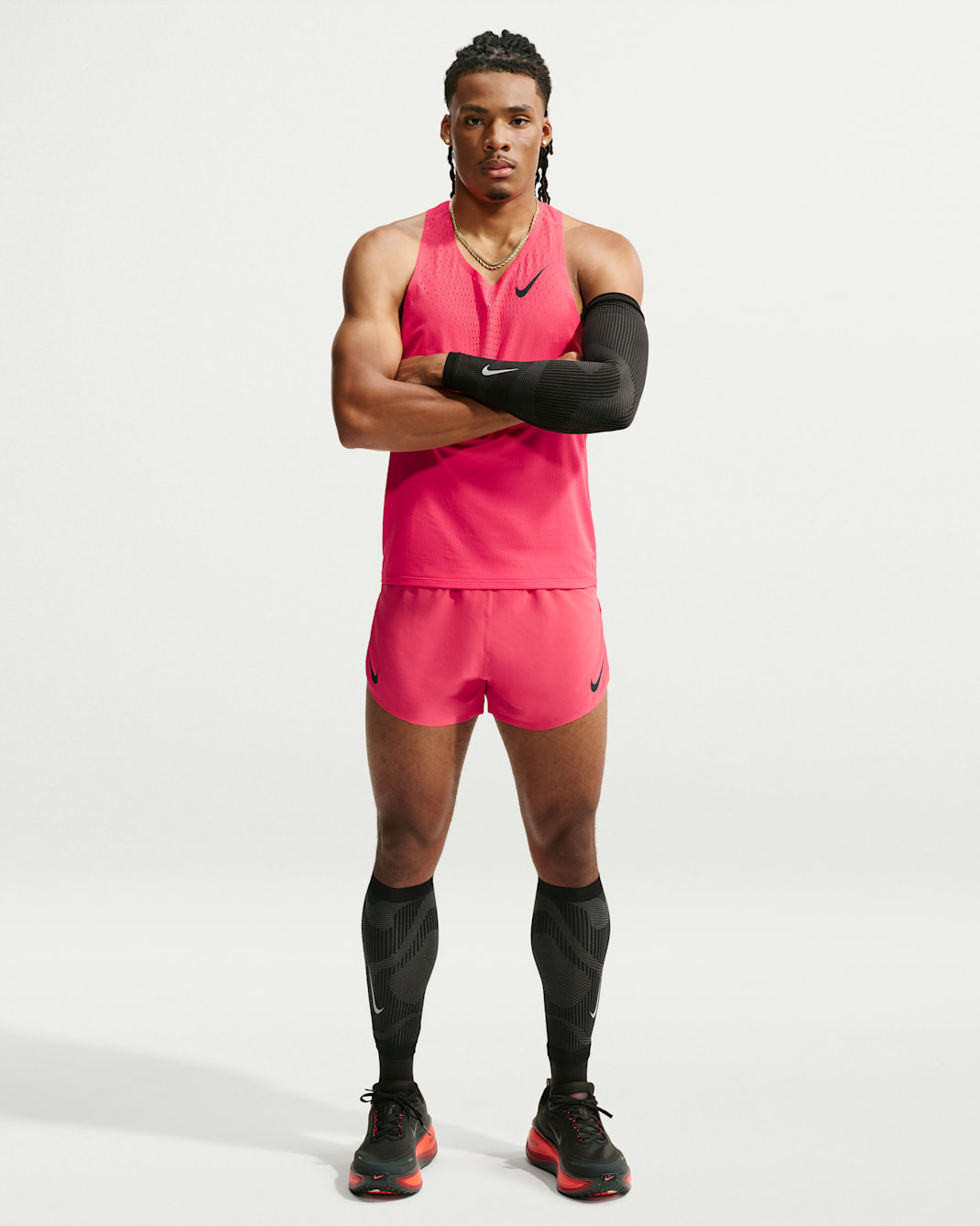 Nike AeroSwift Men's Dri-FIT ADV 4" Brief-Lined Running Shorts - Fusion Red/Black
