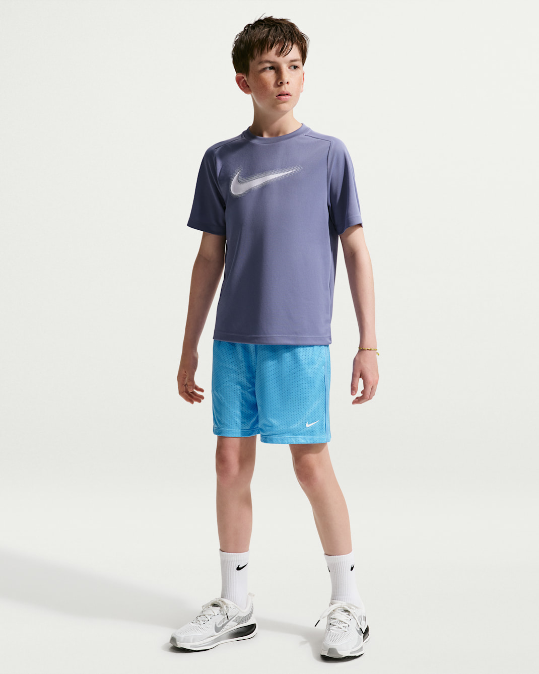 Nike Multi Big Kids' (Boys') Dri-FIT Mesh Shorts - Football Blue/White