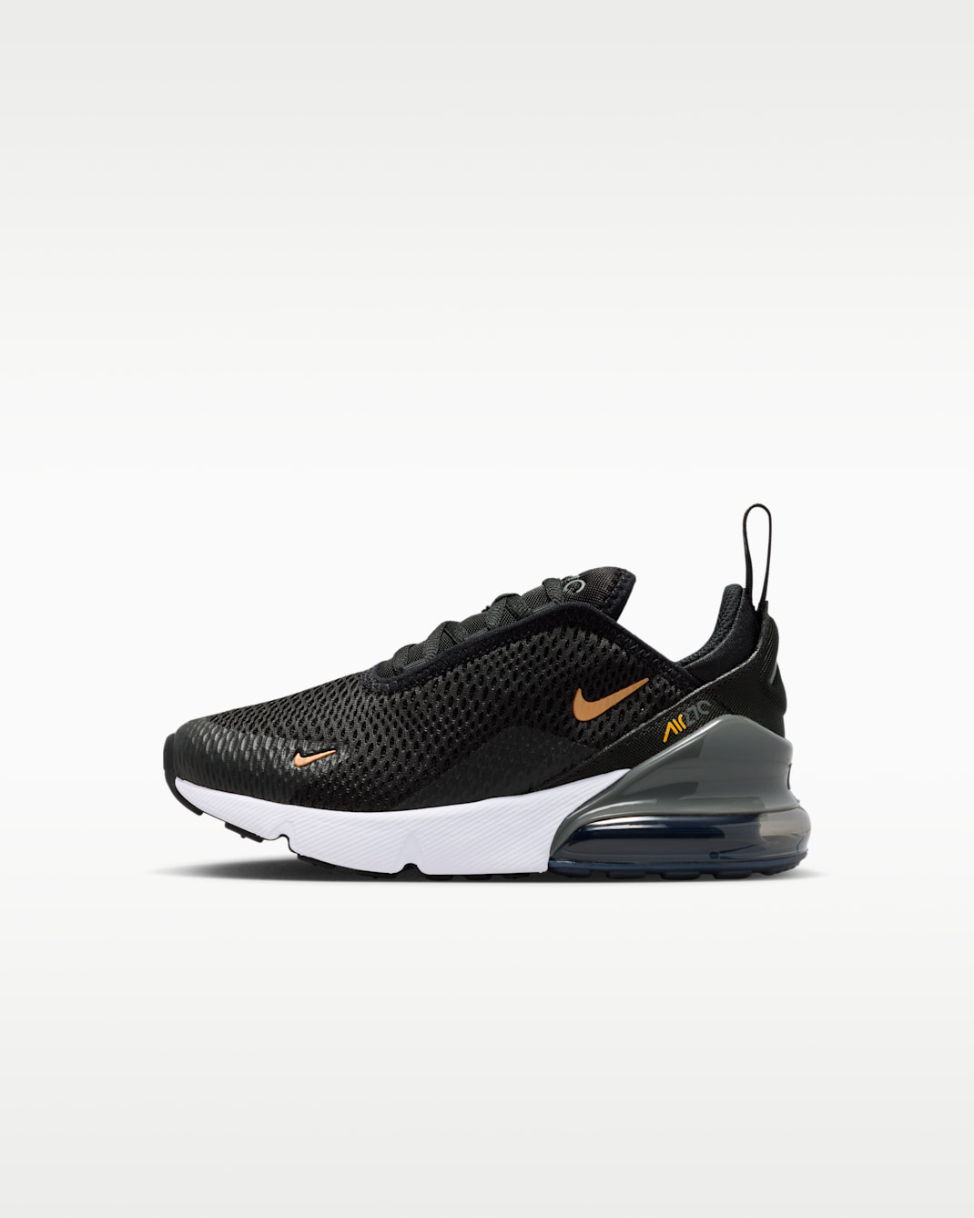Nike Air Max 270 sko til små barn - Svart/Laser Orange/Iron Grey/Metallic Copper
