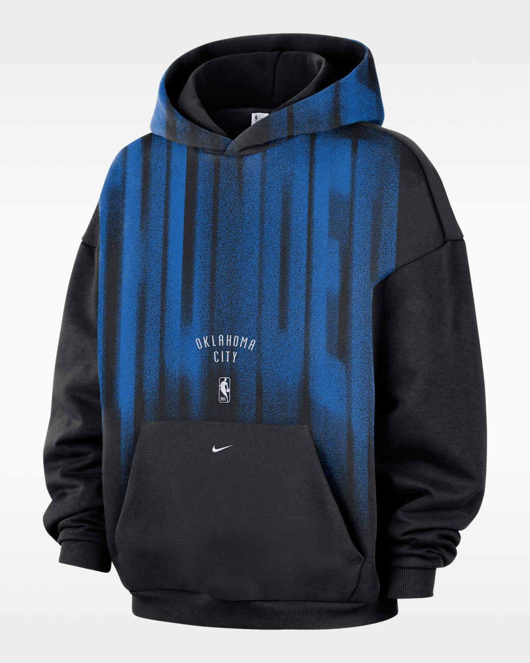 Oklahoma City Thunder Standard Issue Men's Therma-FIT Fleece Basketball Hoodie - Black/White