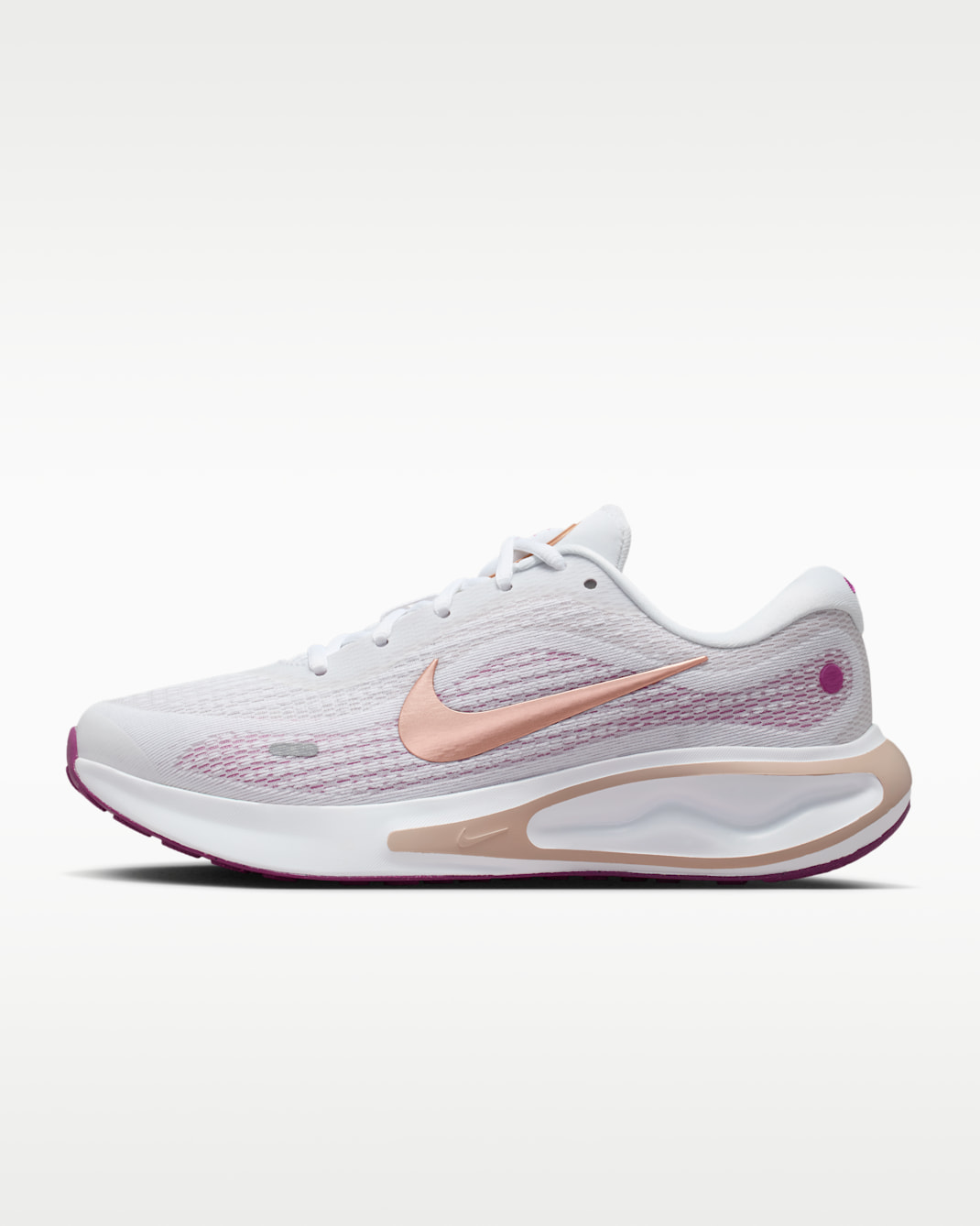 나이키 저니 런 여성 로드 러닝화 - 화이트/핫 푸크시아/플래티넘 바이올렛/메탈릭 레드 브론즈