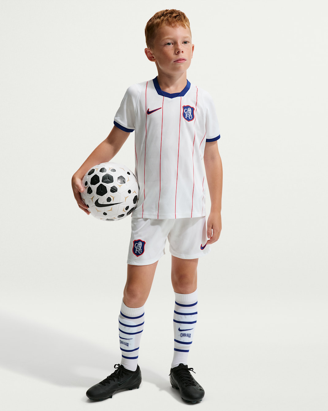 Chelsea F.C. 2026/27 Stadium Third Younger Kids' Nike Football Replica 3-Piece Kit - White/Rush Blue/Global Red/Rush Blue