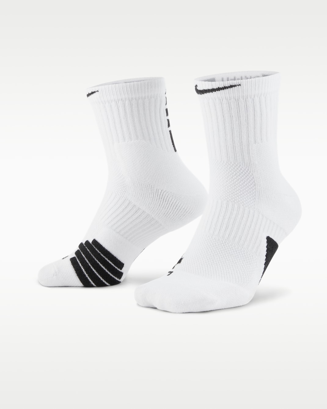 Nike Elite Ankle Basketball Socks - White/Black/Black