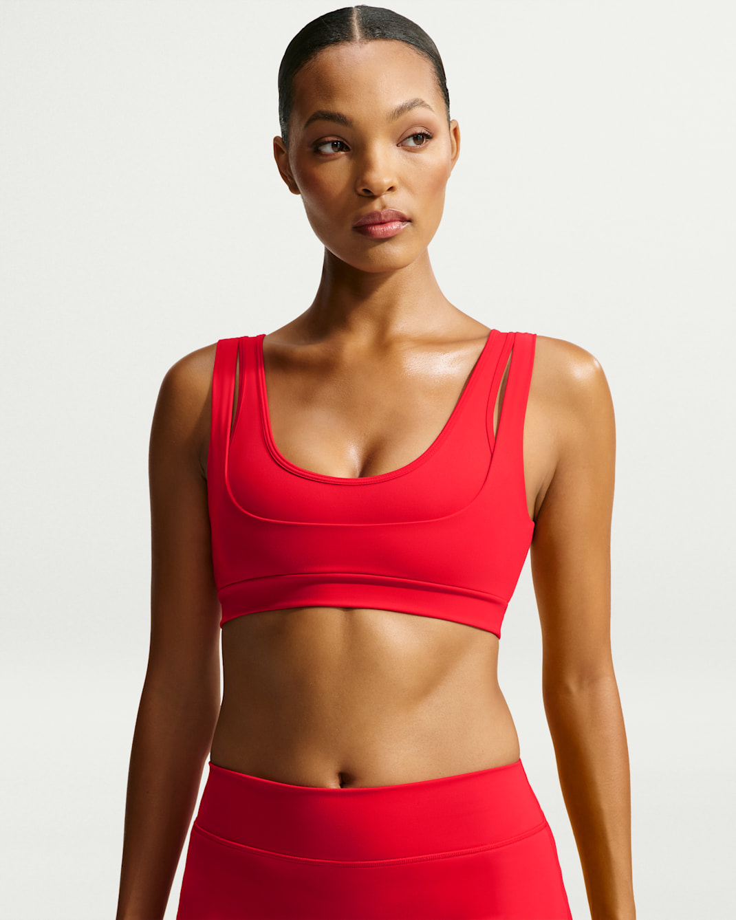 Brassière à encolure dégagée et double bretelle NikeSKIMS Matte pour femme - University Red